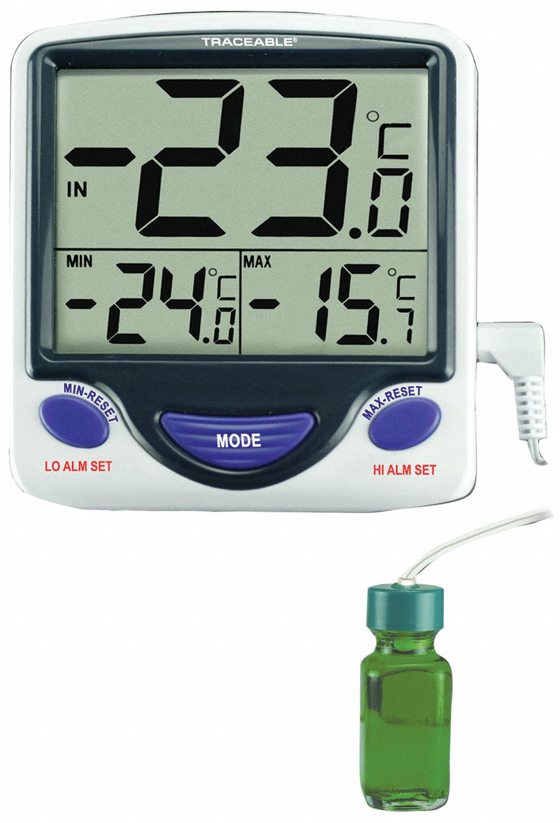 TRACEABLE Digital Thermometer, Jumbo Refrigerator 6KEA64548 Grainger