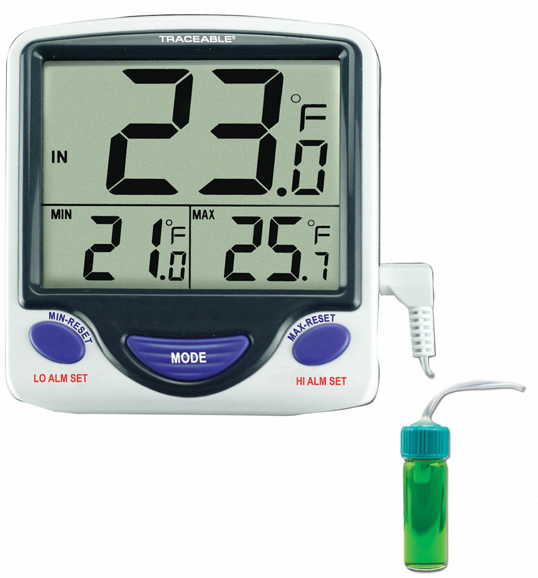 TRACEABLE Digital Thermometer, (1) Glycol Filled 5 mL Glass Vaccine