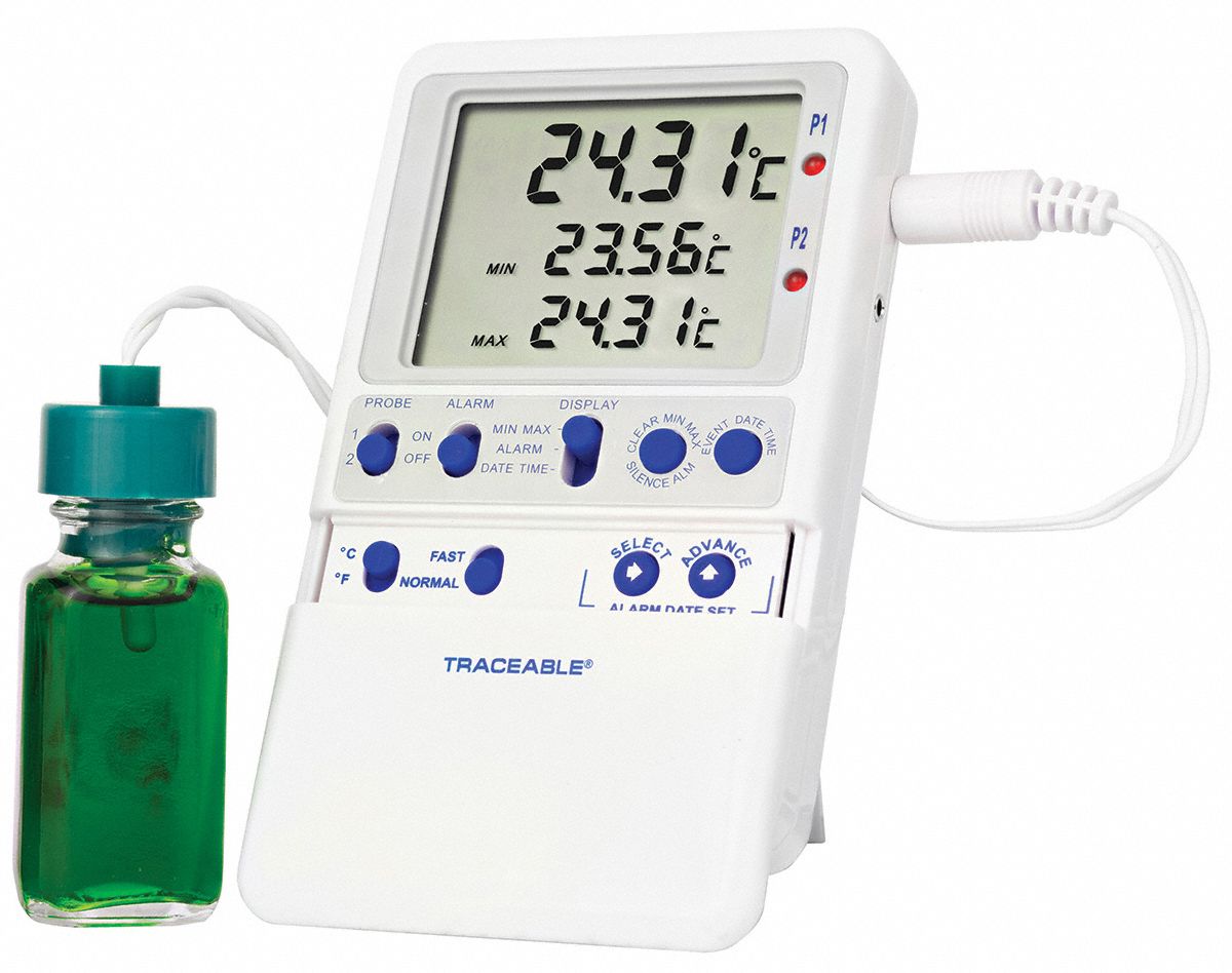 TRACEABLE Digital Thermometer, (1) Glycol Filled 15 mL Glass Bottle