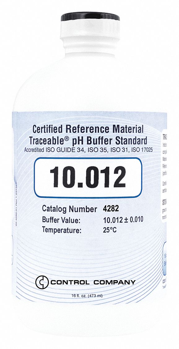 Buffer - pH 10.012: ACS, 16 oz, 144-55-8/497-19-8/7732-18-5, 10.012 pH, Solution, Liquid, Bottle, 1