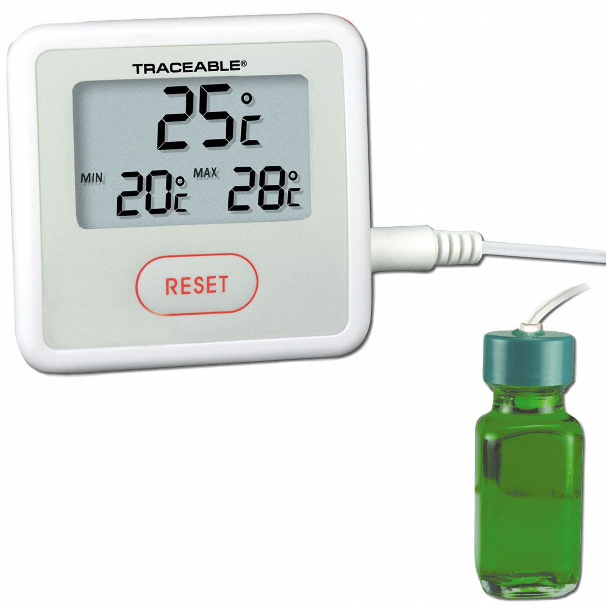 TRACEABLE Digital Thermometer, (1) Glycol Filled 10 mL Bottle Probe