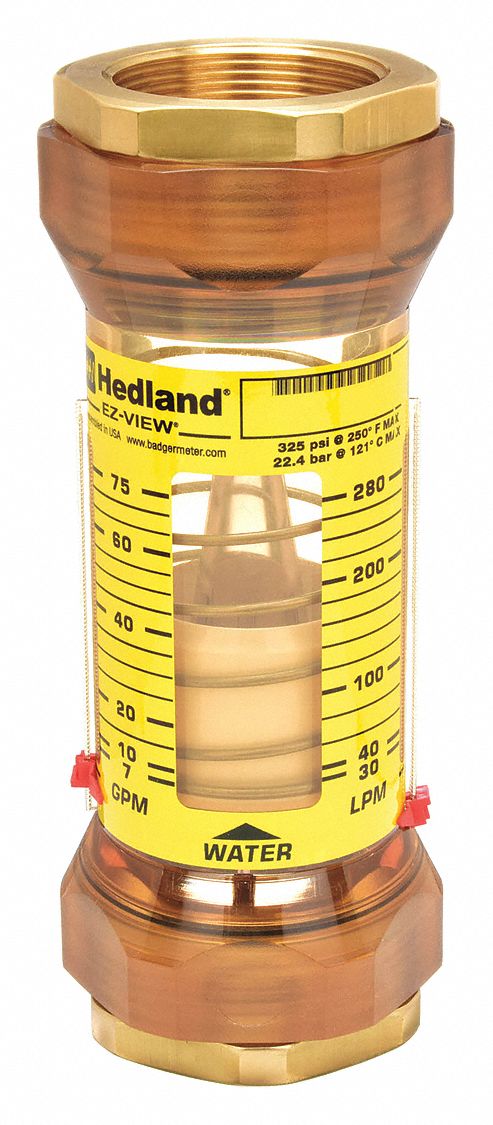 Mechanical Flowmeter: Flow Meter, Scale, Variable Area, Inline, Universal, Gallons/Liters