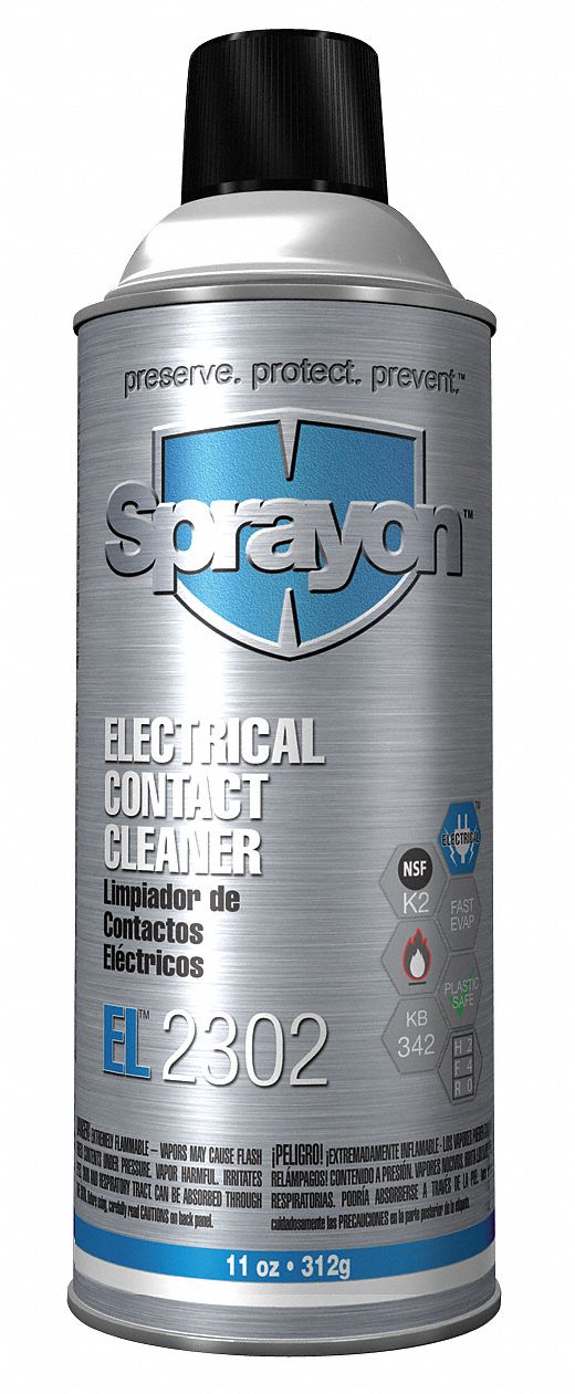 CONTACT CLEANER, AEROSOL SPRAY CAN, 11 OZ, LIQUID, EL2302, SAFE ON MOST PLASTICS
