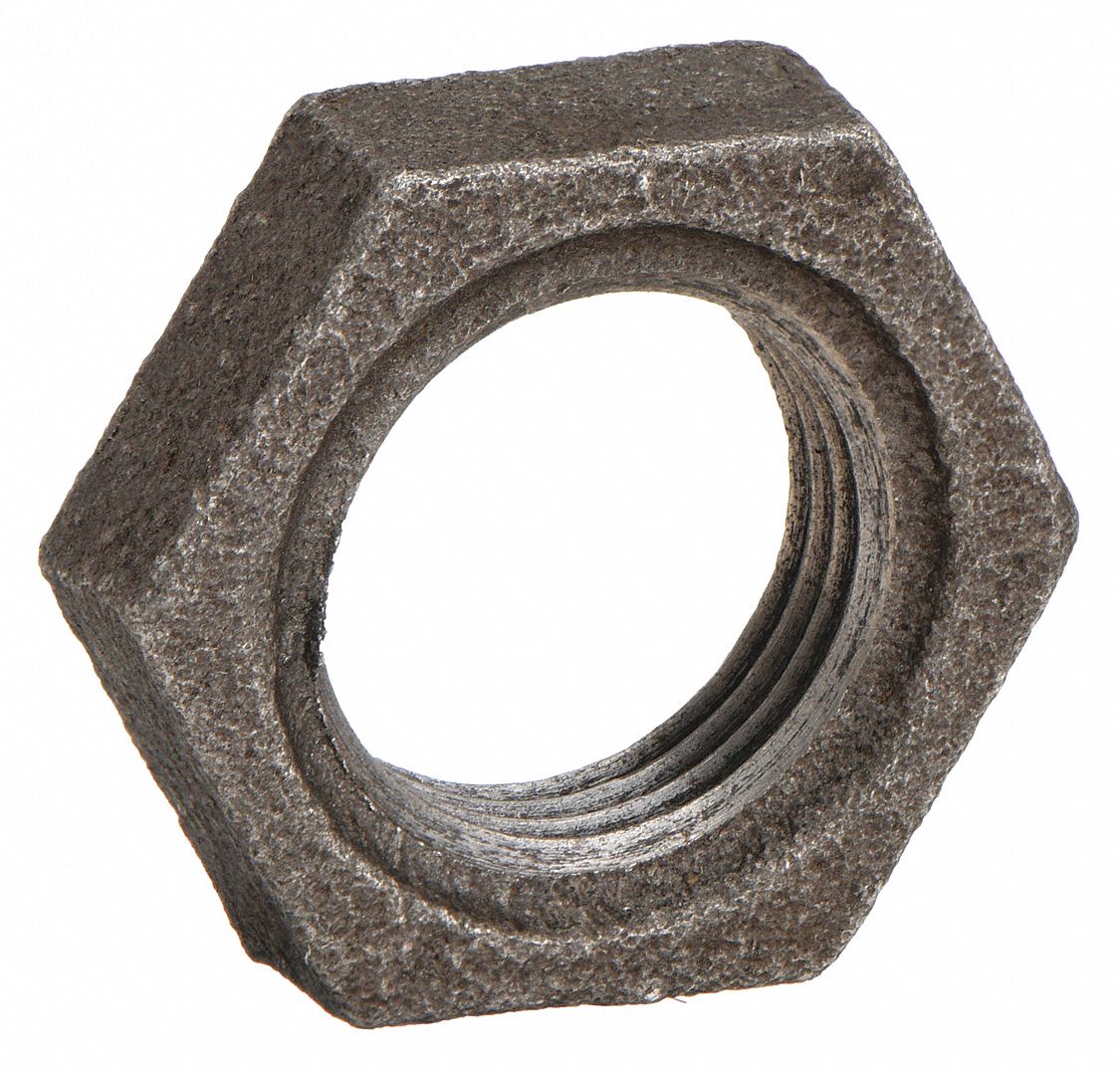 Locknut: Malleable Iron, 1/2 in Fitting Pipe Size, Female NPT, Class 150, 5/16 in Lg