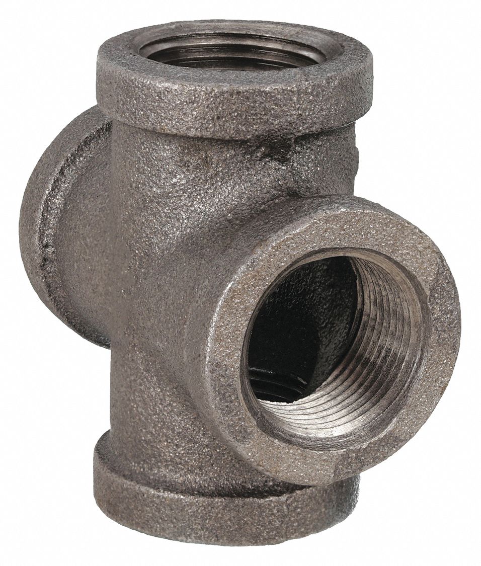 CROSS: MALLEABLE IRON, ½ IN X ½ IN X ½ IN X ½ IN FITTING PIPE SIZE, CLASS 150