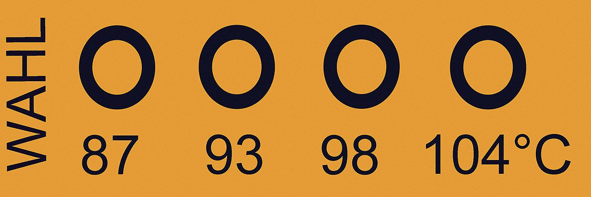 Non-Reversible Temp Indicator: Celsius, Non-Reversible, ±1% Accuracy, 4 Points, Kapton, 10 PK