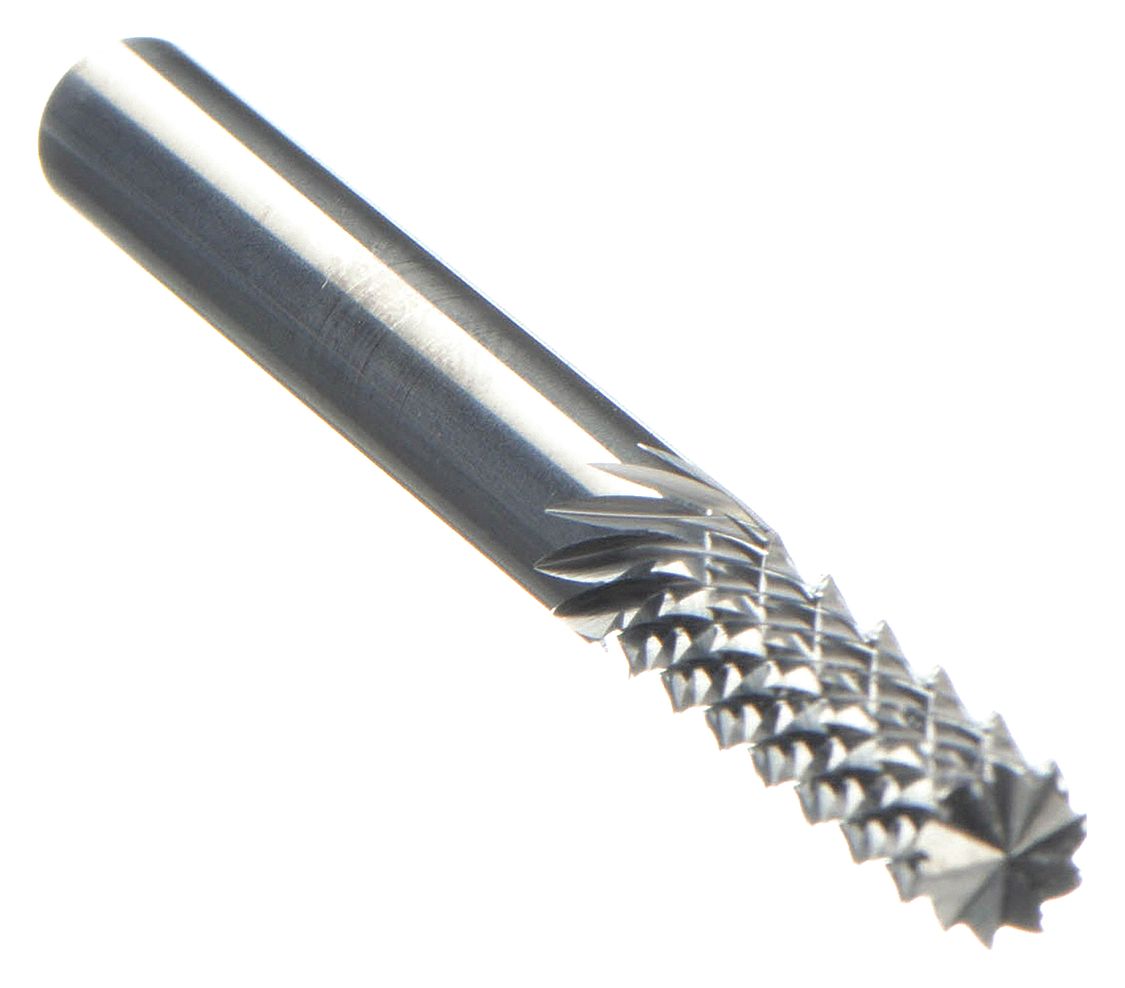 SOLID ROUTER BIT, CARBIDE, DIAMOND CUT, 3 IN L, ½ IN DIA, 10000 RPM, SINGLE-END