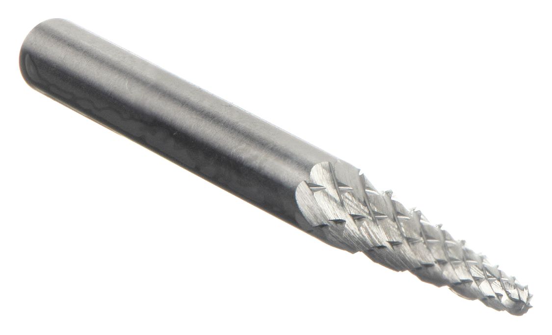 CARBIDE BUR, INC. ANGLE, 1/8 IN, DOUBLE CUT