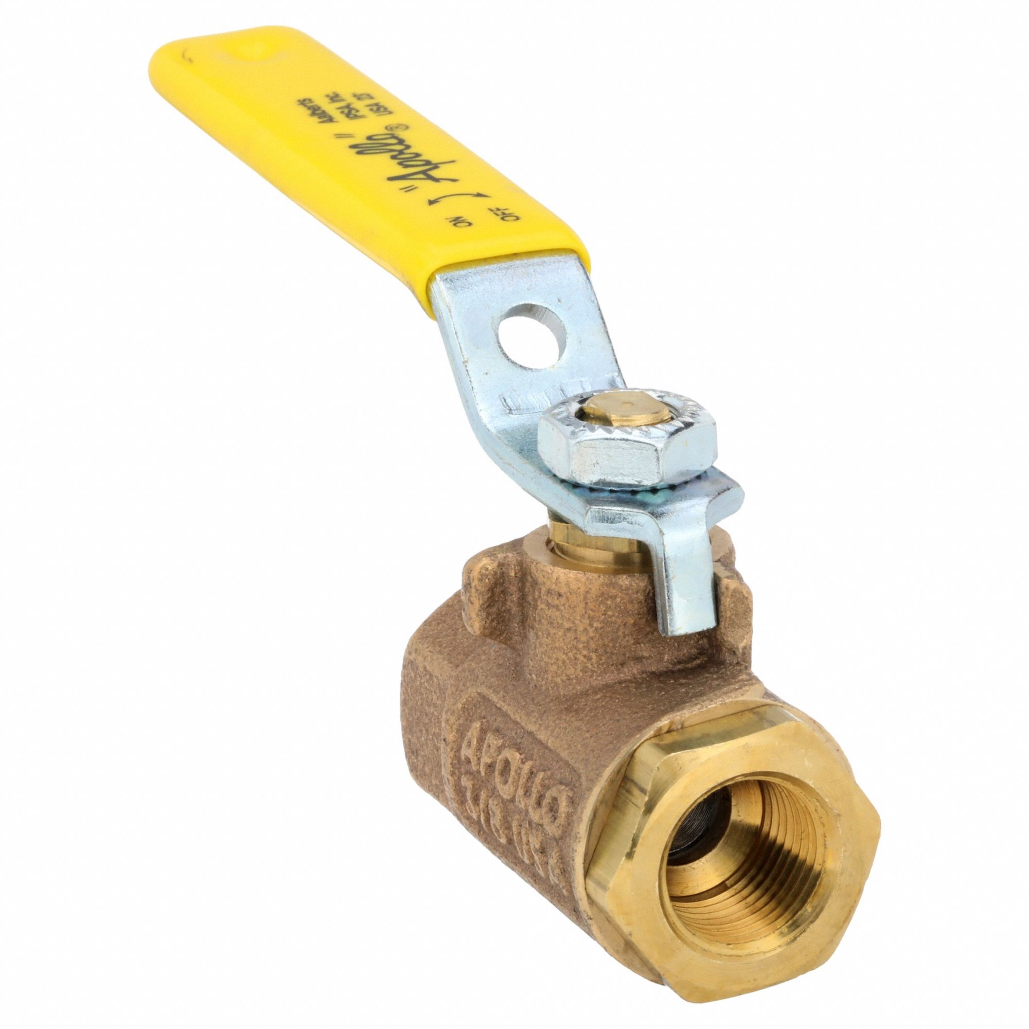 Manual Two-Way Ball Valve: 3/8 in, Bronze, Straight, FNPT x FNPT, 600 psi Max. Pressure (CWP)