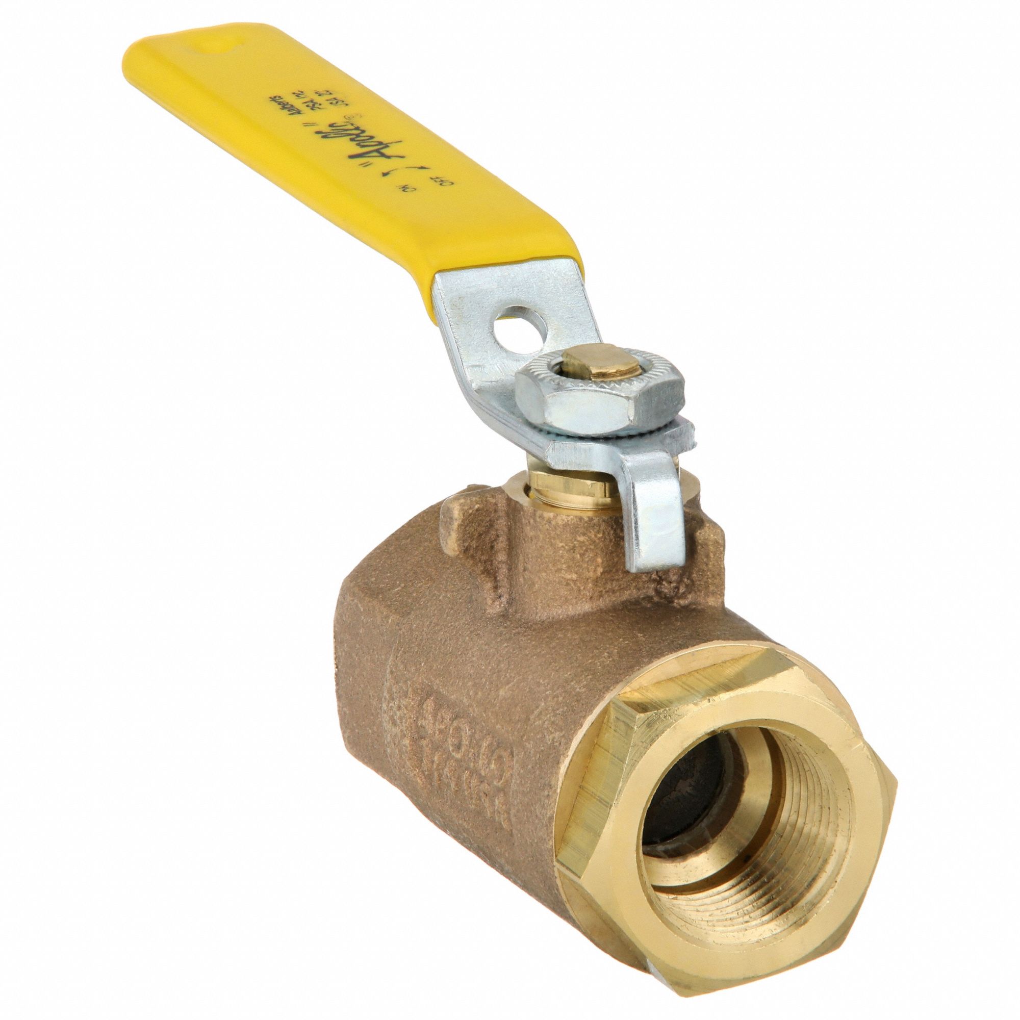 Manual Two-Way Ball Valve: 3/4 in, Bronze, Straight, FNPT x FNPT, 600 psi Max. Pressure (CWP)