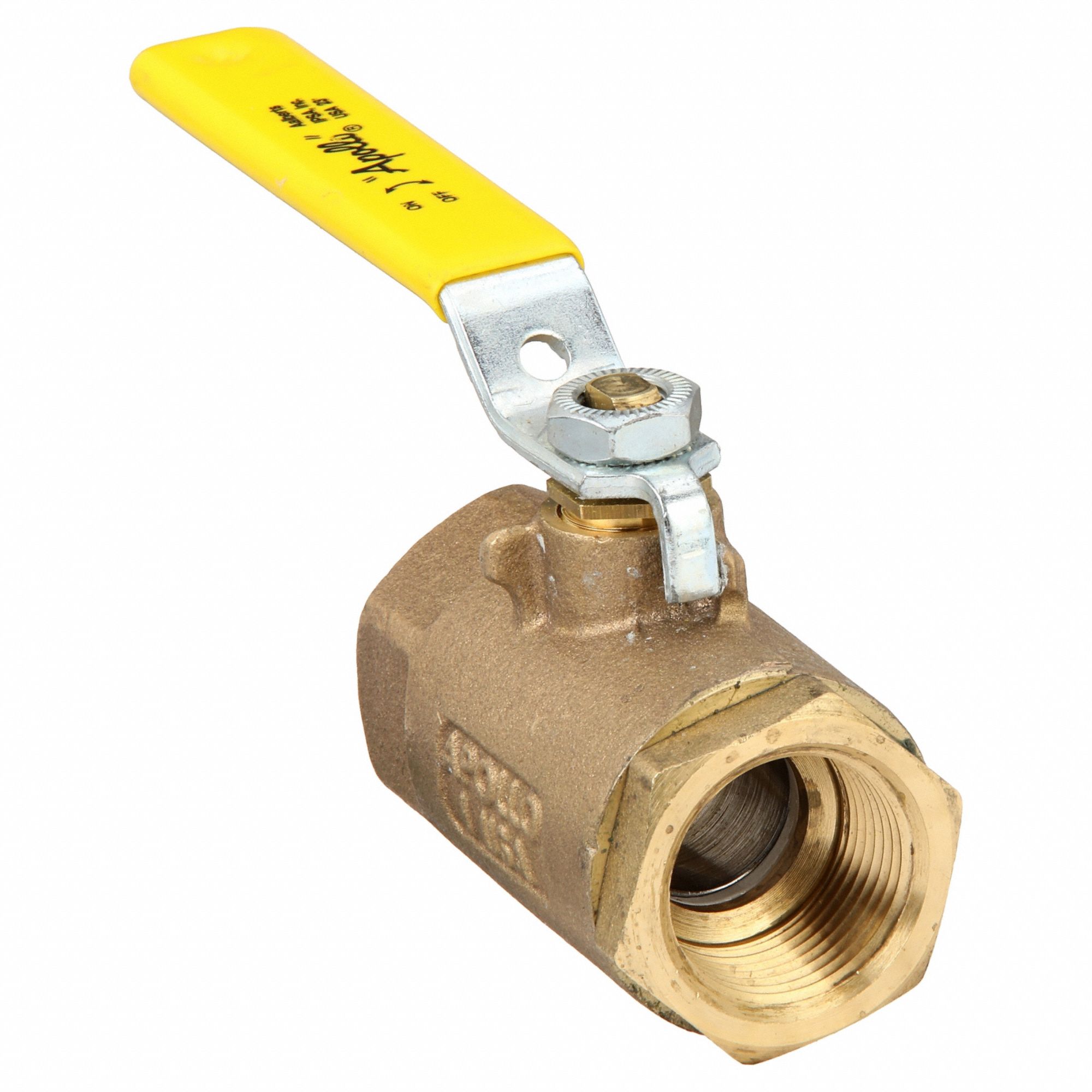 Manual Two-Way Ball Valve: 1 in, Bronze, Straight, FNPT x FNPT, 600 psi Max. Pressure (CWP)
