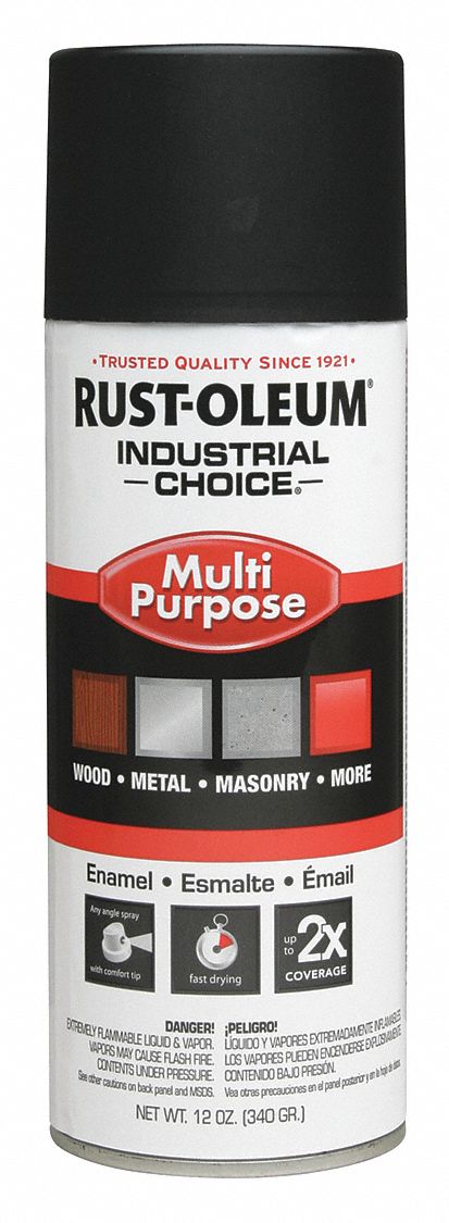 Rust Oleum Spray Paint Black 12 Oz Net Wt Semi Flat To 15 Sq Ft Coverage 6kp21 1678830 Grainger - Black Quick Color Spray Paint Msds