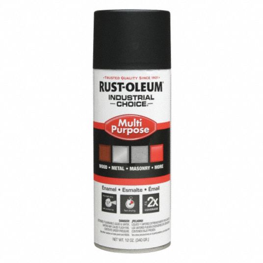 Rust-Oleum Industrial Choice Spray Paint, Semi Flat Black, 12 oz.