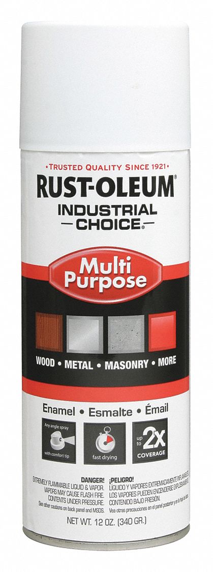 SPRAY PAINT,12 OZ,WHITE,FLAT