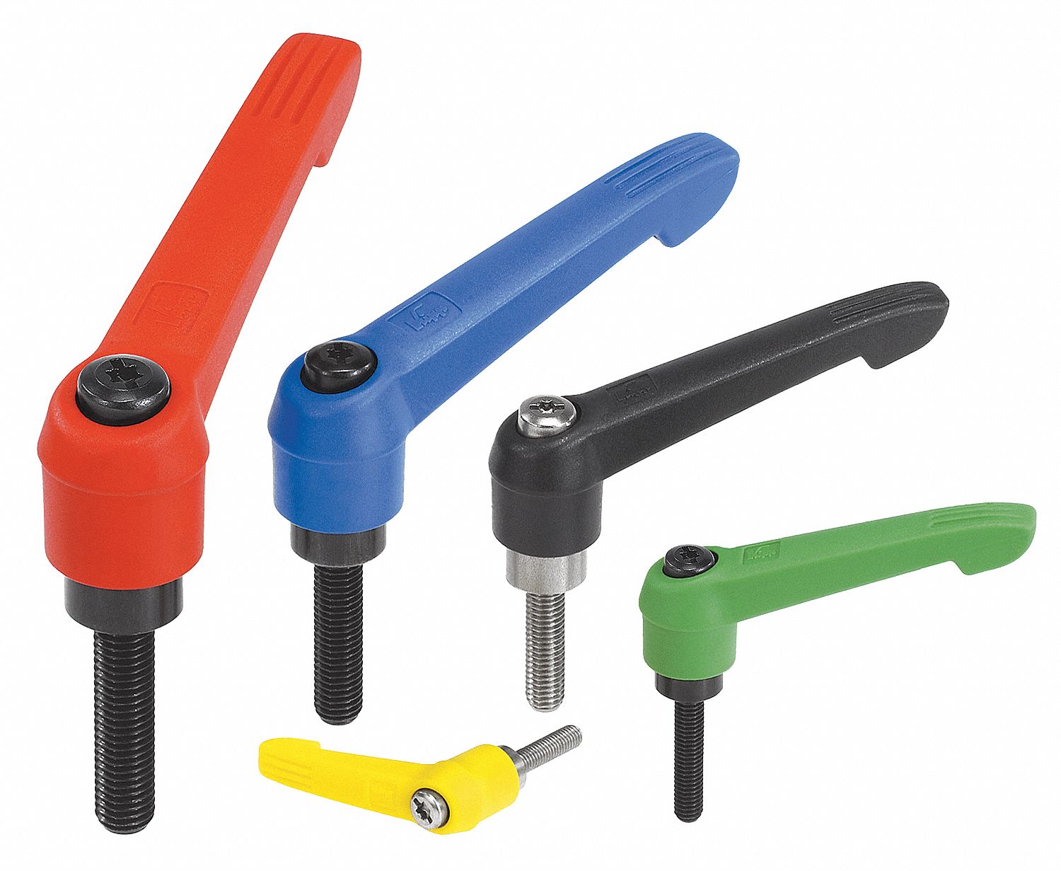 KIPP Adjustable Handle: Teardrop, Thermoplastic Handle, #10-24 Thread Size,  20.00mm Stud Lg/Tap Dp