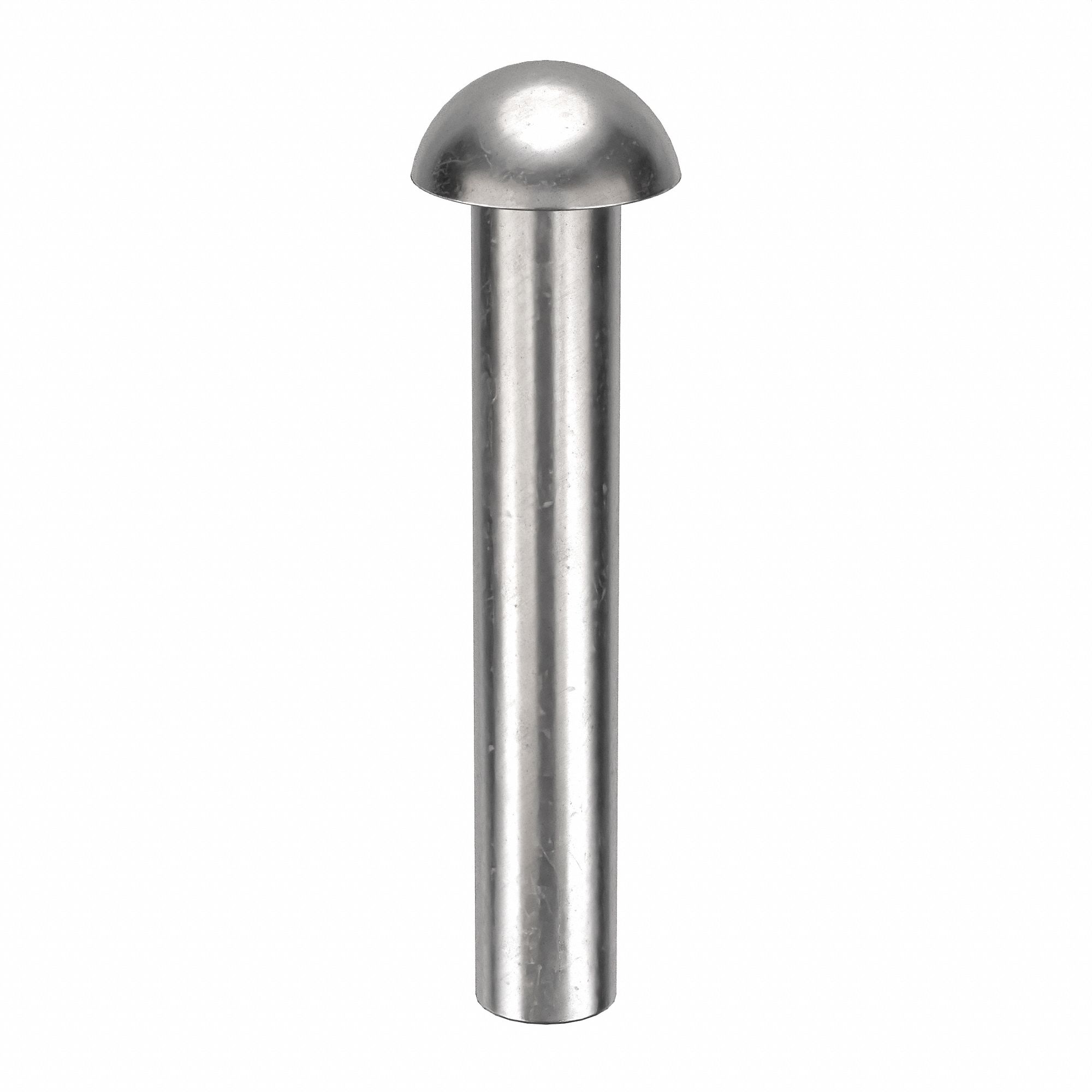 Solid Rivet, 3/4 in L, Dome, PK100: Inch, Dome, 0.125 in Shank Dia, 27/32 in Overall Lg, 300, 100 PK