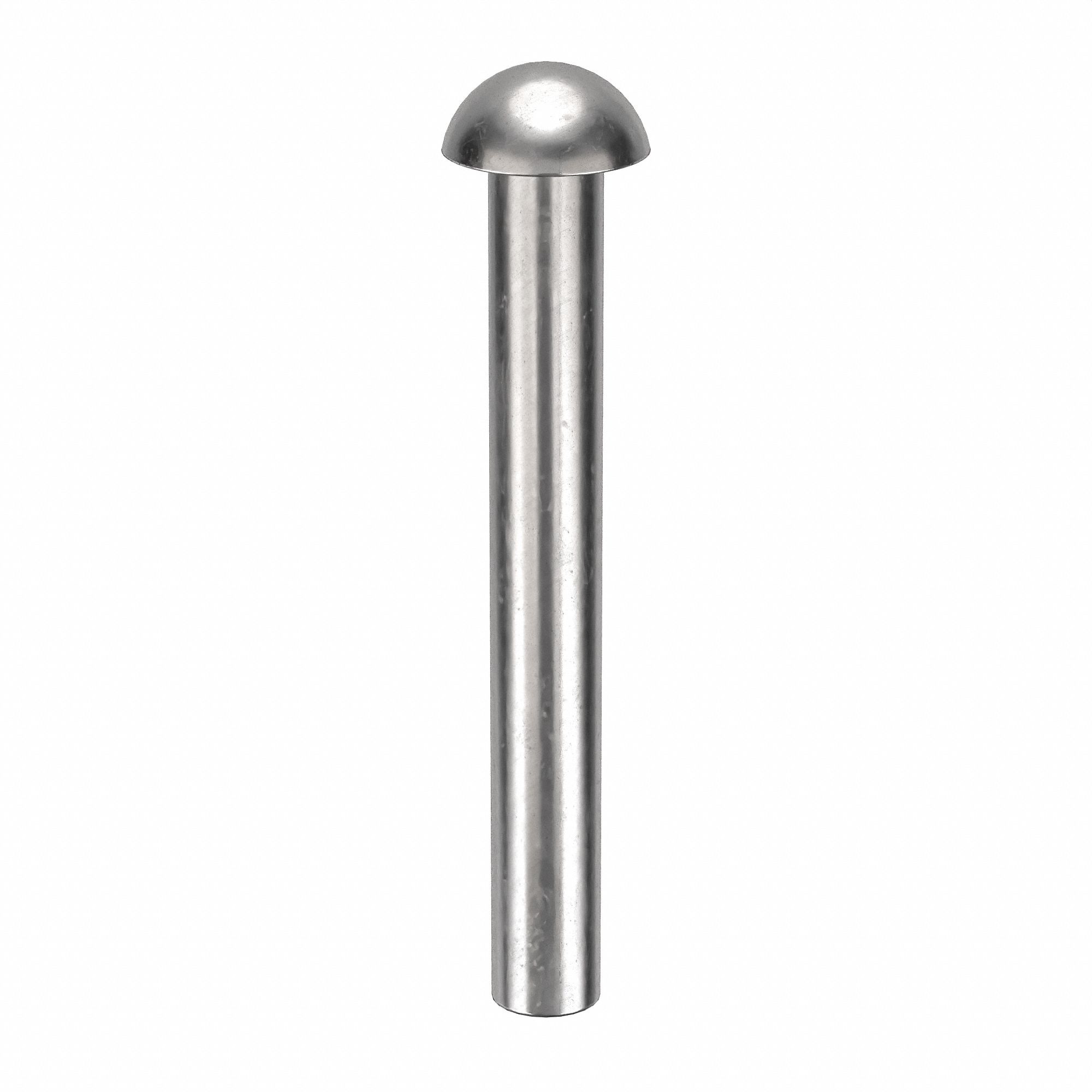 Solid Rivet, 1 in L, Dome, PK100: Inch, Dome, 0.125 in Shank Dia, 1 3/32 in Overall Lg, 300, 100 PK