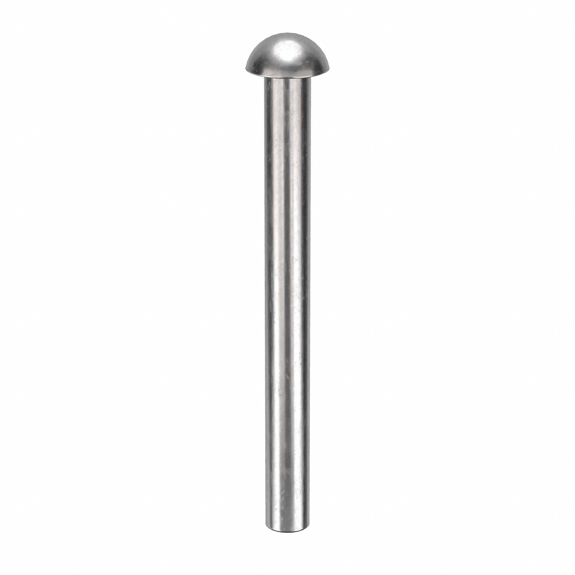Solid Rivet, 2 in L, Dome, PK25: Inch, Dome, 0.1875 in Shank Dia, 2 9/64 in Overall Lg, 300, 25 PK