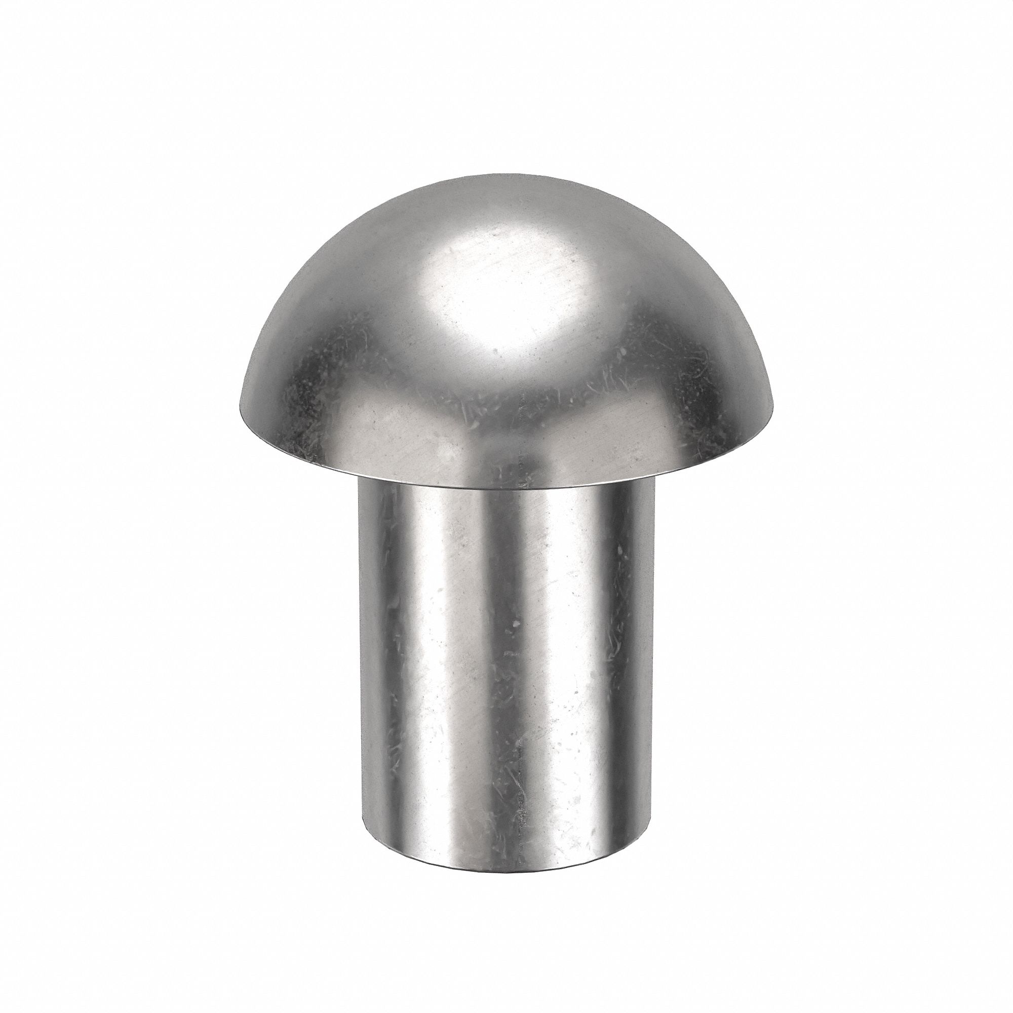 Solid Rivet, 3/8 in L, Dome, PK50: Inch, Dome, 0.25 in Shank Dia, 9/16 in Overall Lg, 300, Plain, 50 PK