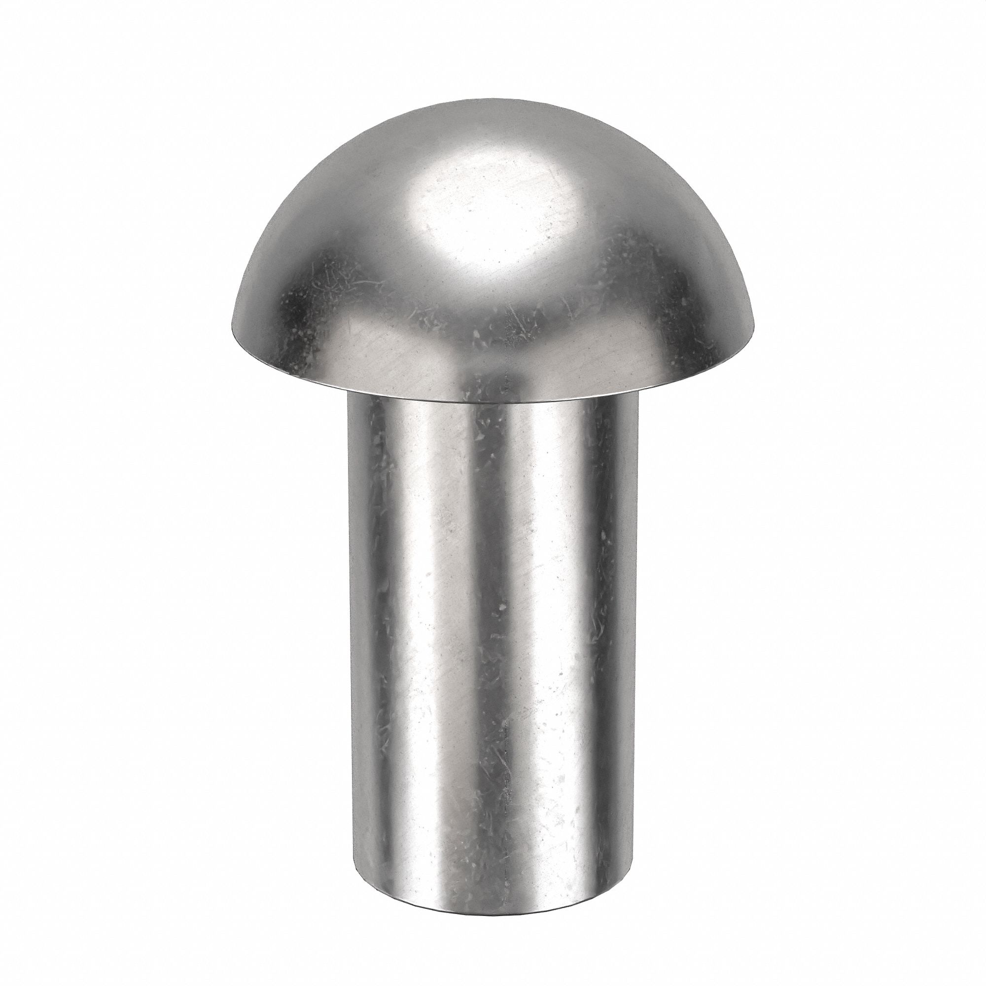 Solid Rivet, 1/2 in L, Dome, PK50: Inch, Dome, 0.25 in Shank Dia, 11/16 in Overall Lg, 300, 50 PK