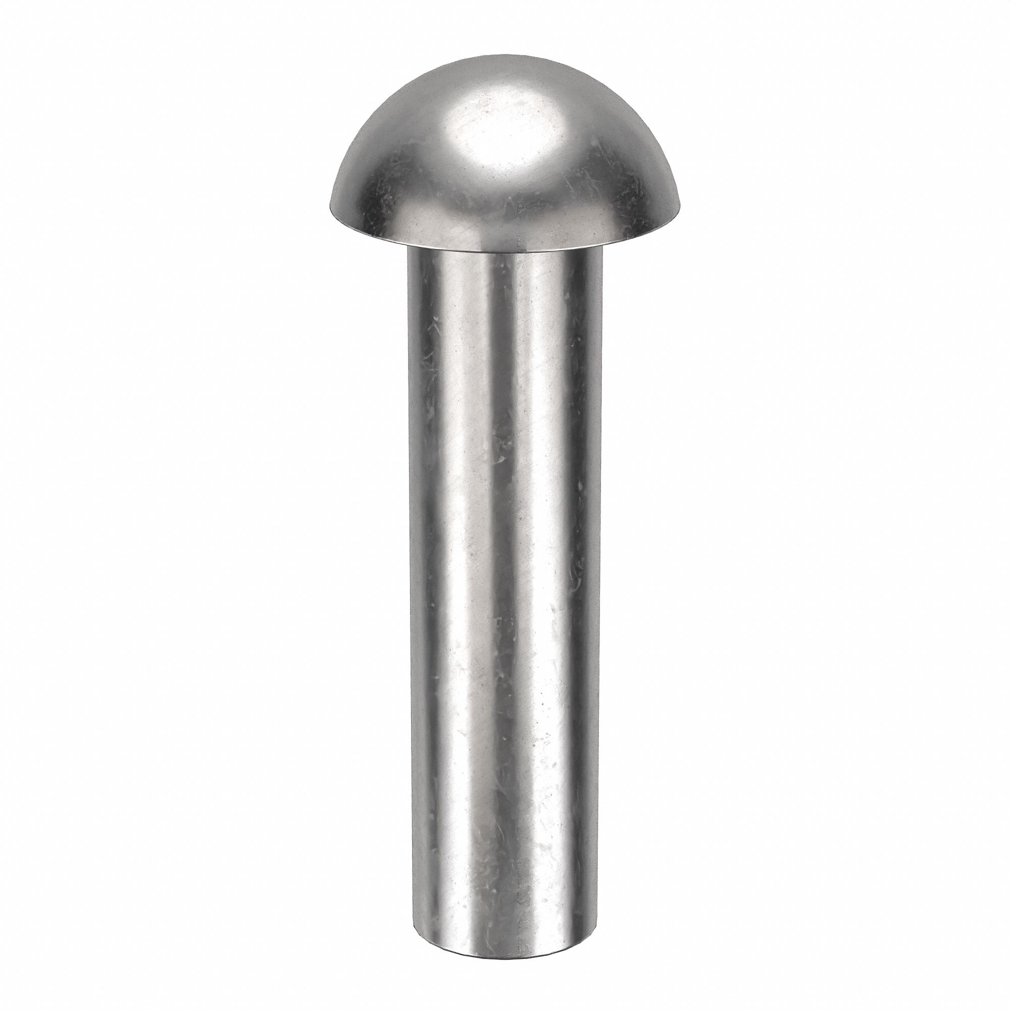 Solid Rivet, 1 in L, Dome, PK25: Inch, Dome, 0.25 in Shank Dia, 1 3/16 in Overall Lg, 300, Plain, 25 PK