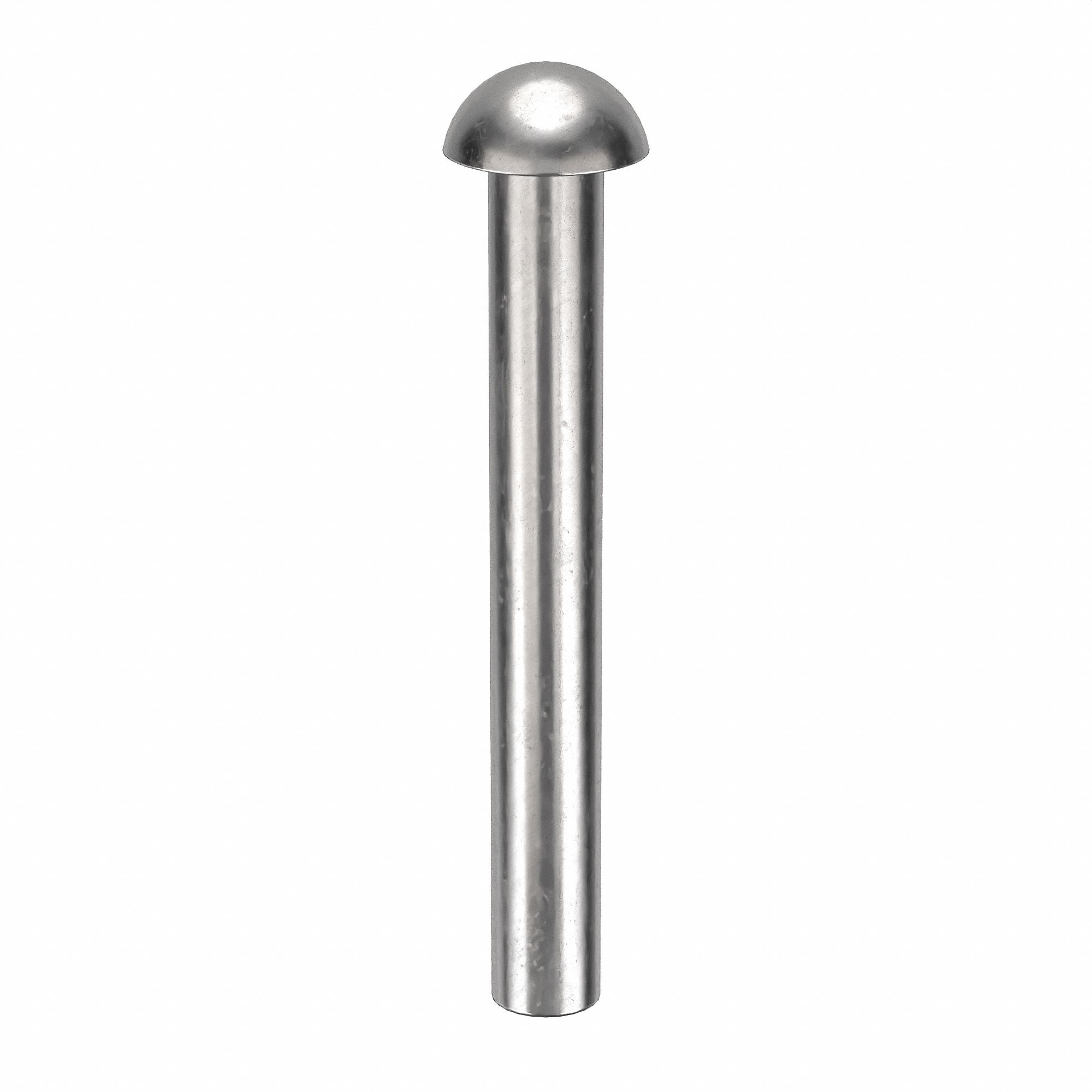 Solid Rivet, 2 in L, Dome, PK10: Inch, Dome, 0.25 in Shank Dia, 2 3/16 in Overall Lg, 300, Plain, 10 PK