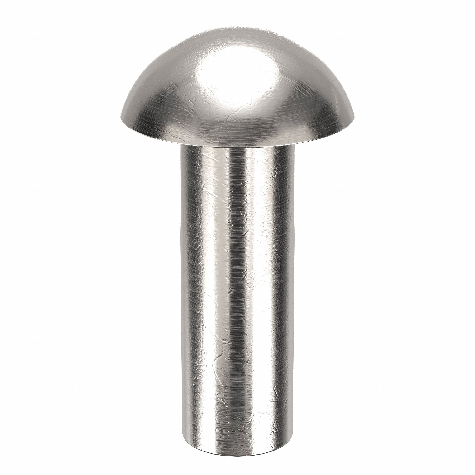 Solid Rivet, 3/16 in L, Dome, PK1000: Inch, Dome, 0.0625 in Shank Dia, 15/64 in Overall Lg, 1, 000 PK