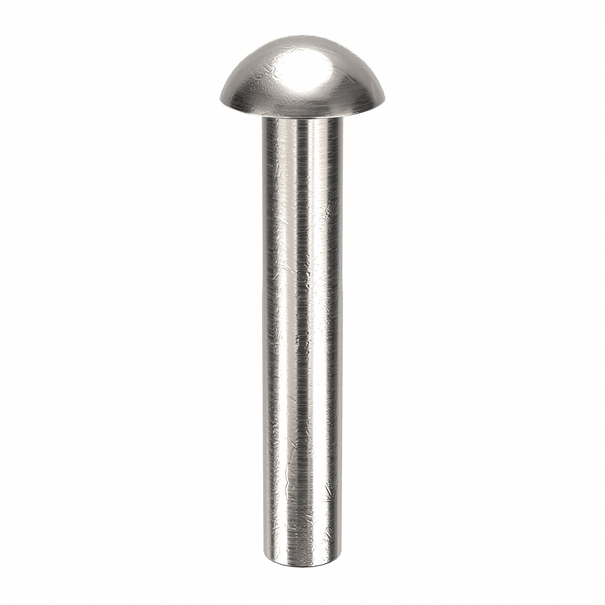 Solid Rivet, 3/8 in L, Dome, PK1000: Inch, Dome, 0.0625 in Shank Dia, 27/64 in Overall Lg, 1, 000 PK