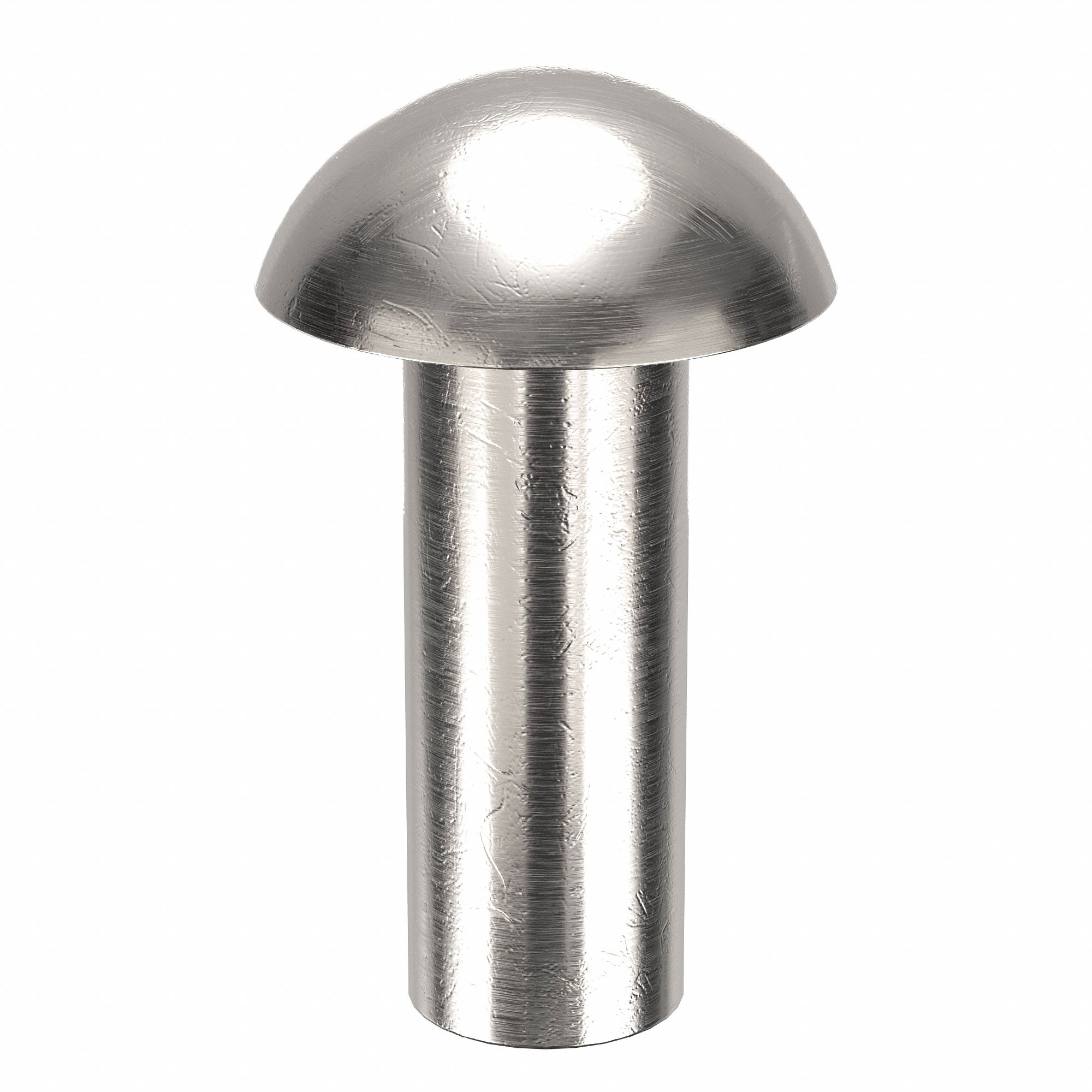 SOLID RIVET, INCH, DOME, 0.0937 IN SHANK DIA, 5/16 IN OVERALL L, ALUMINUM, 1100F, PLAIN, 1,000 PK