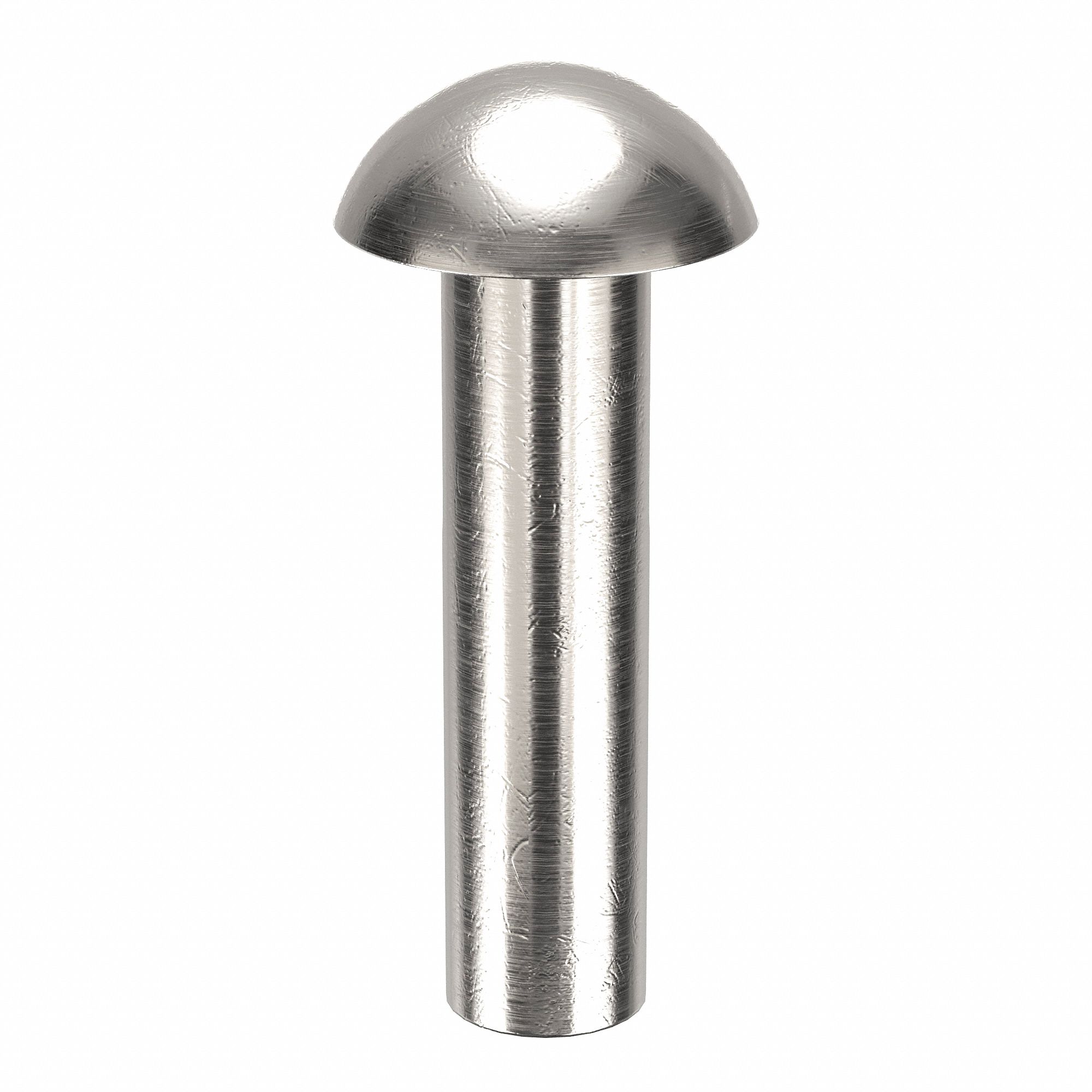 Solid Rivet, 3/8 in L, Dome, PK250: Inch, Dome, 0.0937 in Shank Dia, 7/16 in Overall Lg, 1100F, 250 PK
