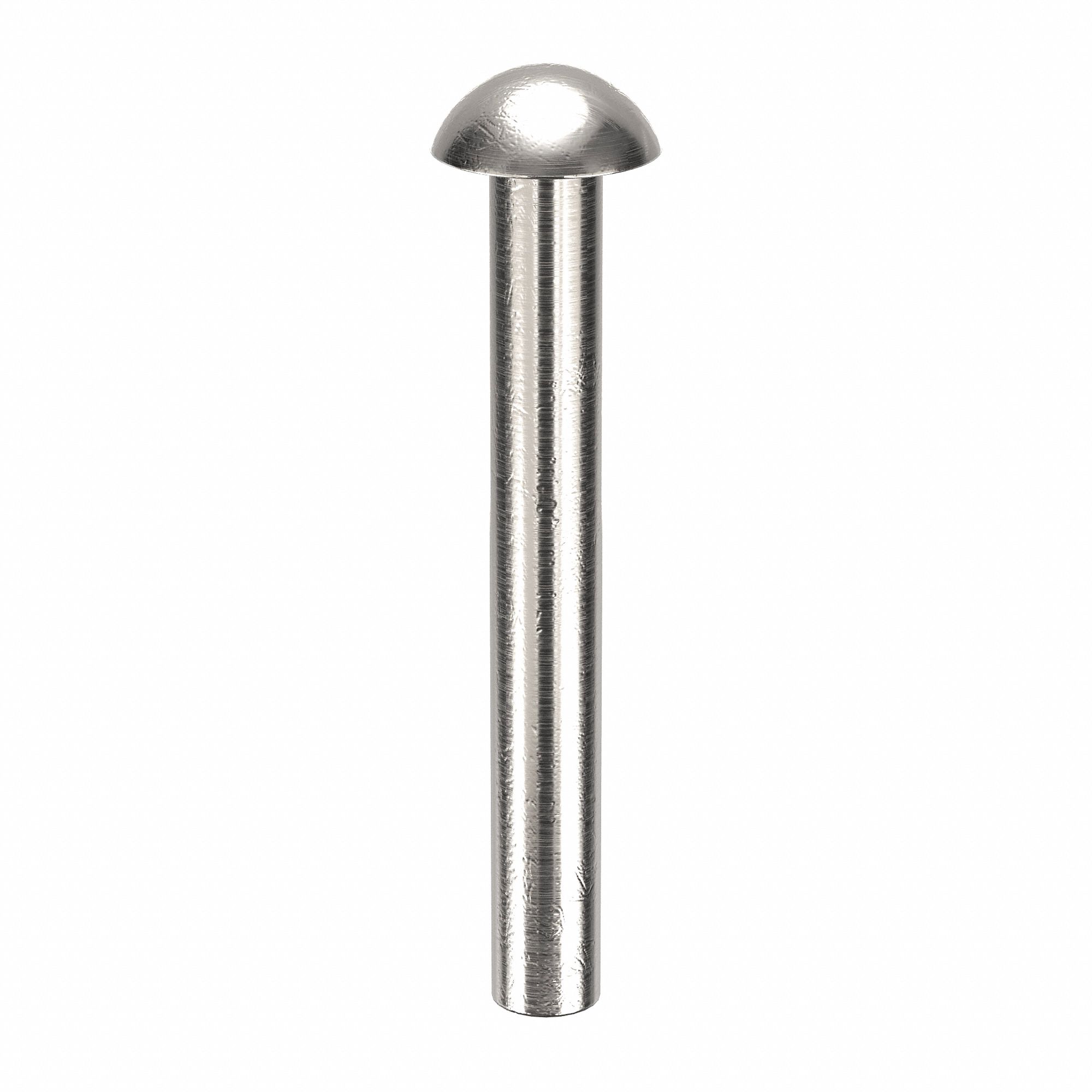 Solid Rivet, 3/4 in L, Dome, PK250: Inch, Dome, 0.0937 in Shank Dia, 13/16 in Overall Lg, 1100F, 250 PK