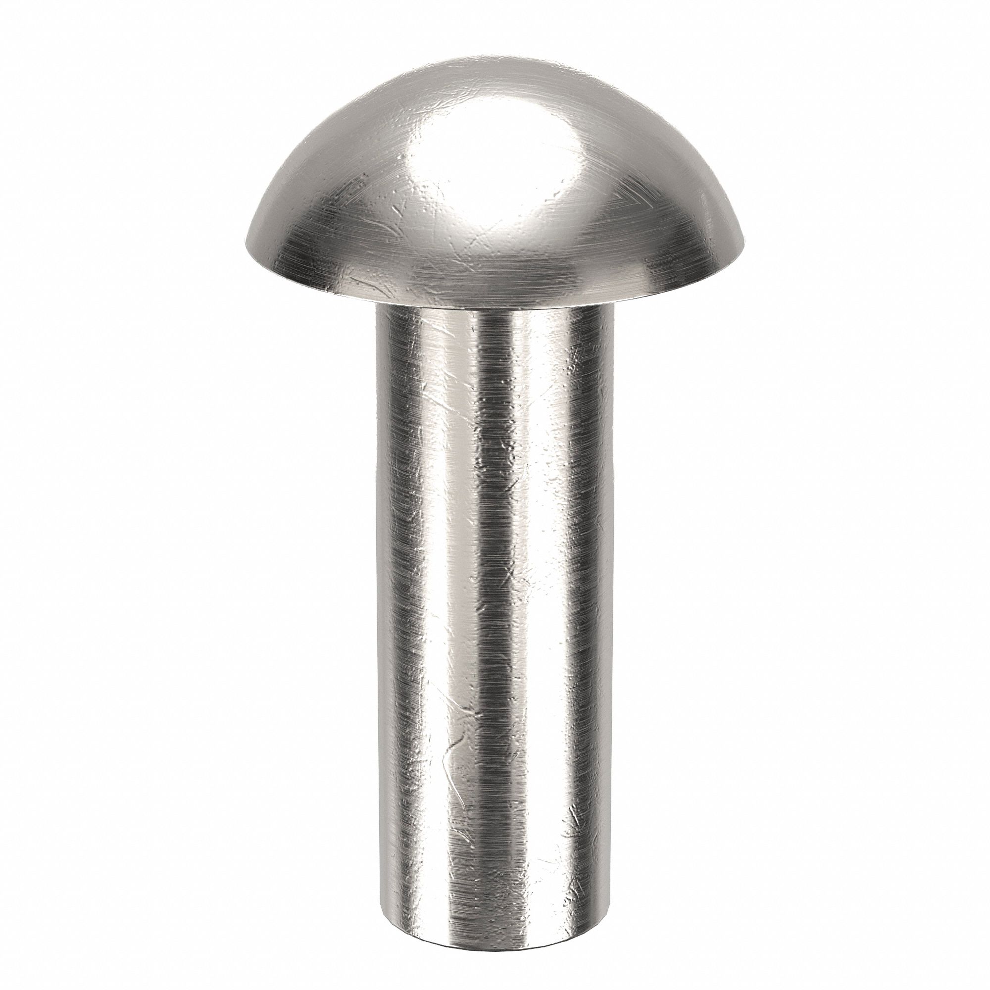 Solid Rivet, 3/8 in L, Dome, PK250: Inch, Dome, 0.125 in Shank Dia, 15/32 in Overall Lg, 1100F, 250 PK