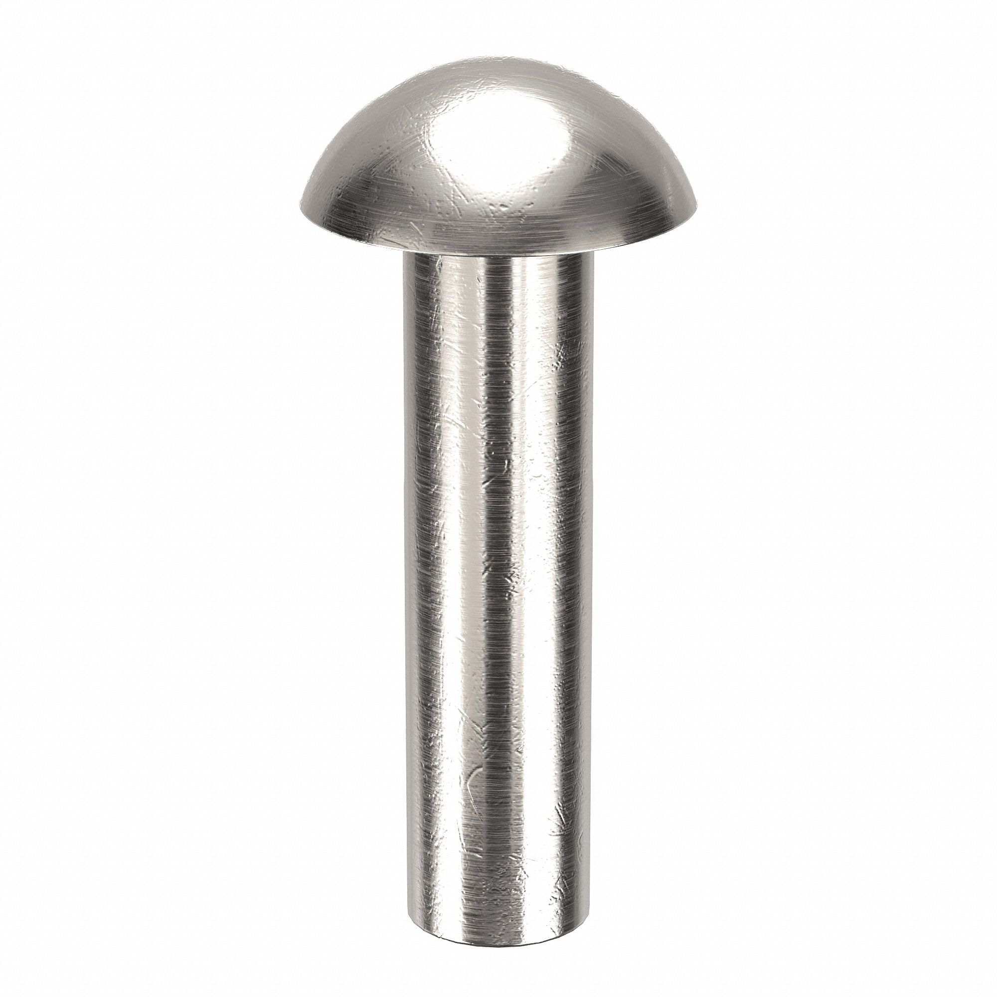 Solid Rivet, 1/2 in L, Dome, PK250: Inch, Dome, 0.125 in Shank Dia, 19/32 in Overall Lg, 1100F, 250 PK