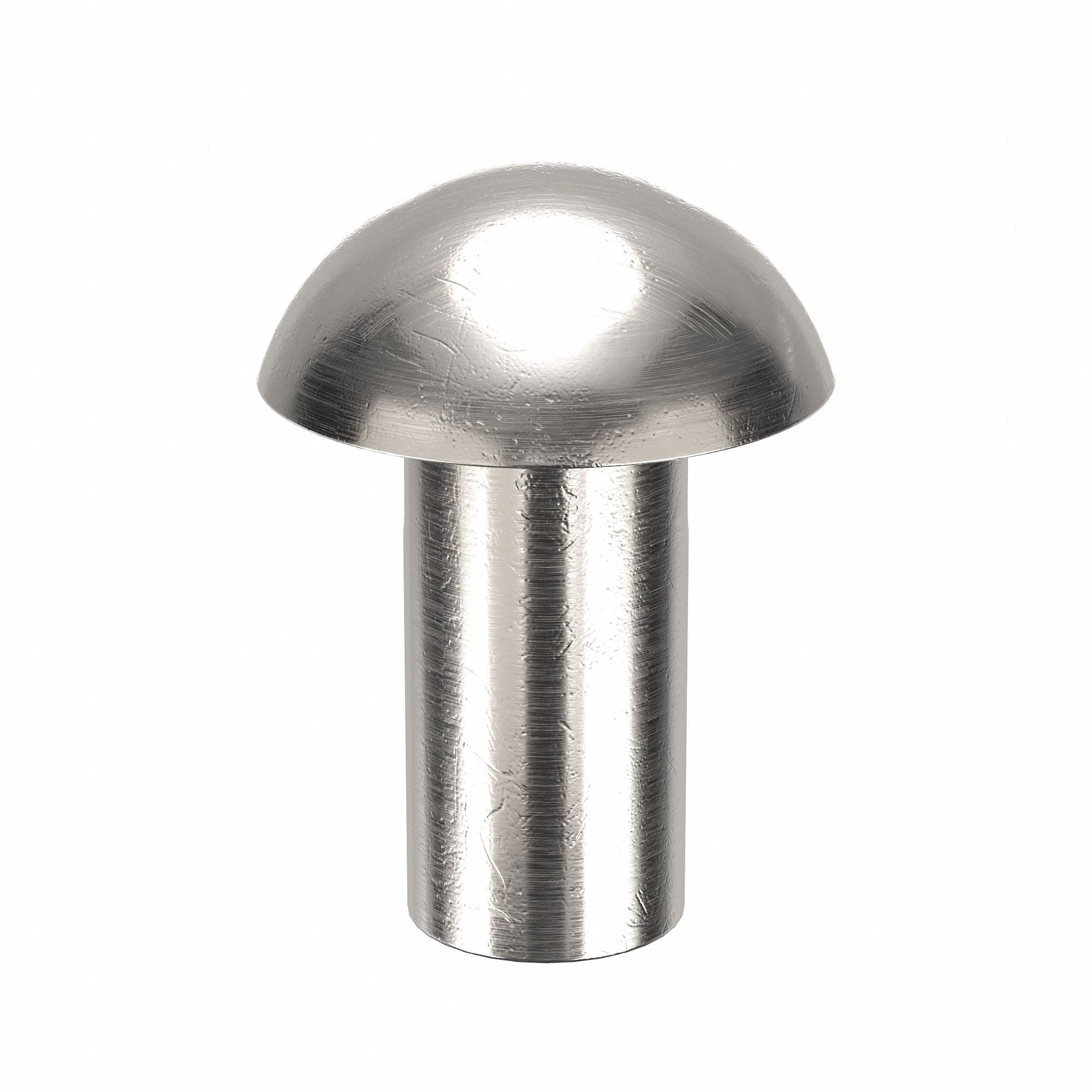 Solid Rivet, 5/16 in L, Dome, PK250: Inch, Dome, 0.1562 in Shank Dia, 27/64 in Overall Lg, 250 PK