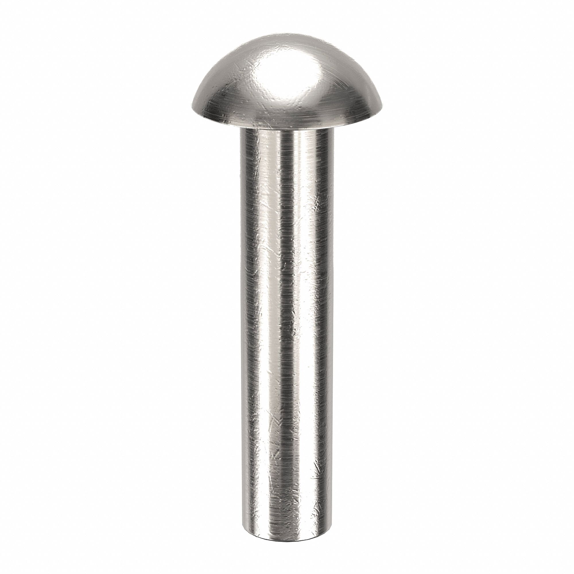 Solid Rivet, 3/4 in L, Dome, PK100: Inch, Dome, 0.1562 in Shank Dia, 55/64 in Overall Lg, 1100F, 100 PK