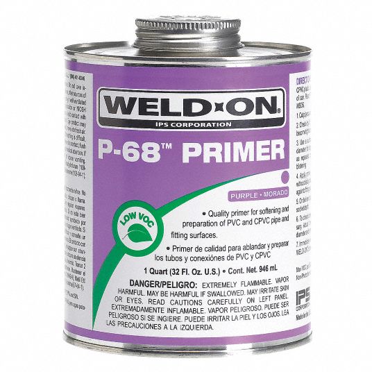 Weld On Purple Primer Pvc And Cpvc Size 32 Oz For Use With Cpvc Pipe Pvc Pipe 6kwt1 13991 Grainger