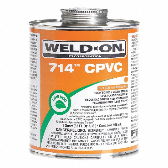 WELDON, 714, 8 fl oz, Pipe Cement 6KWT513979 Grainger