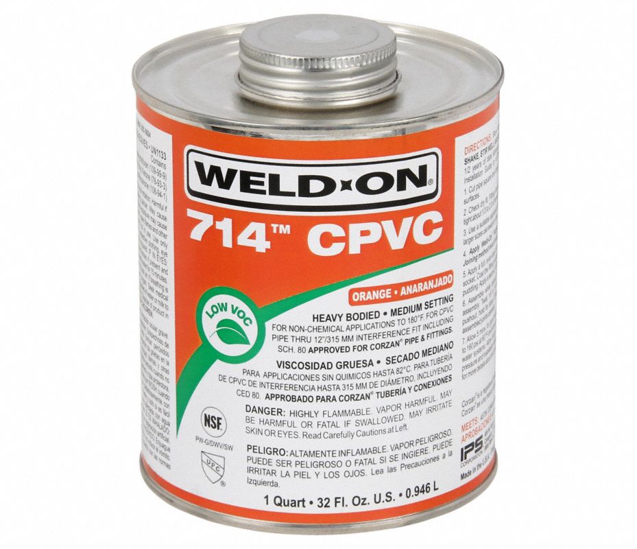 WELD-ON Cemento para Tuberías, Naranja, Tamaño (Oz.) 32, para Tubería ...