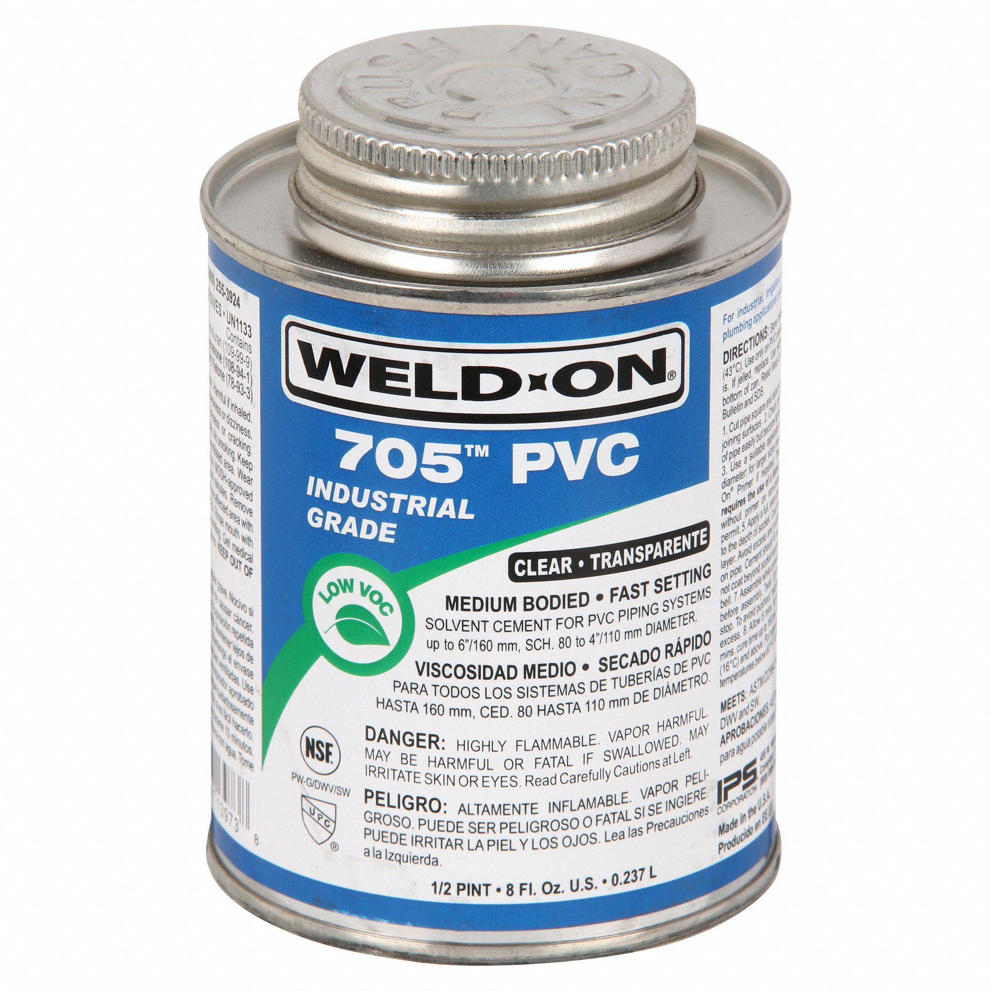 WELDON, 705, 8 fl oz, Pipe Cement 6KWT813973 Grainger