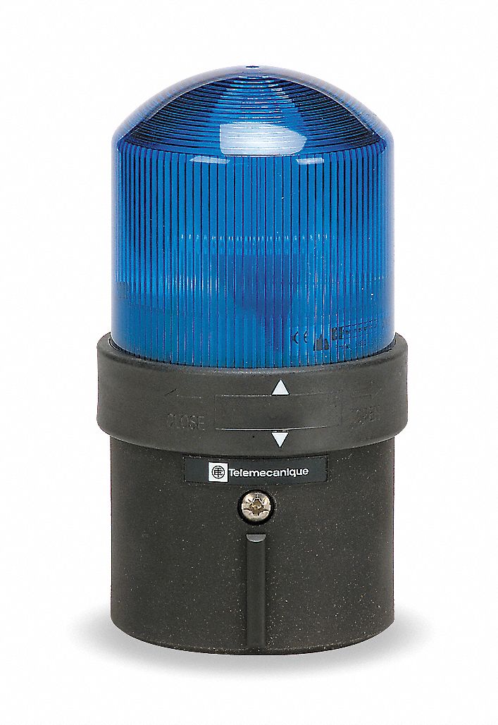 Warning Light: Blue, Strobe Tube, 120V AC, 2 3/4 in Overall Dia, XVBL8G6