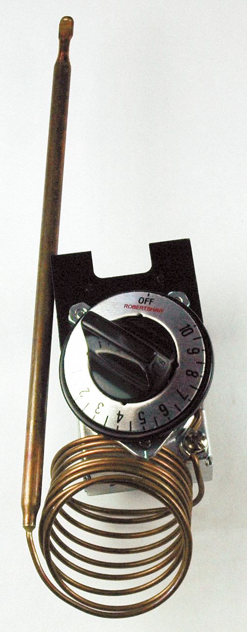 Electric Thermostat: 140°F to 500°F Temp Range, 140 to 500 Dial, 48 in Capillary, 120V AC/277V AC