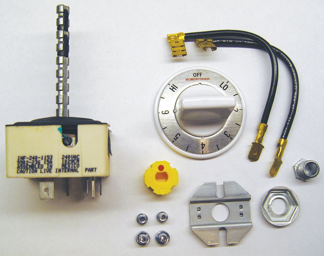 Infinite Switch: 60°F to 250°F Temp Range, 2 to 6 Dial, 240V AC, 2 in Stem Lg