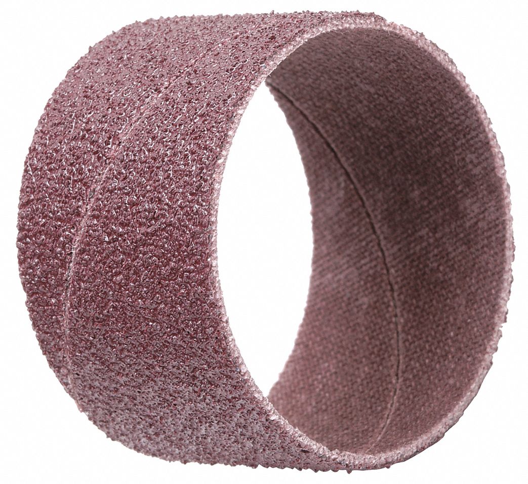 Spiral Band: 1 1/2 in Dia x 1 in W, Aluminum Oxide, 60 Grit, 341D