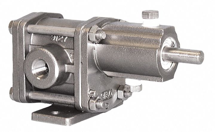 Rotary Gear Pump Head: Stainless Steel, 1/2 in NPT, 150 psi Max. Op Pressure, Pedestal