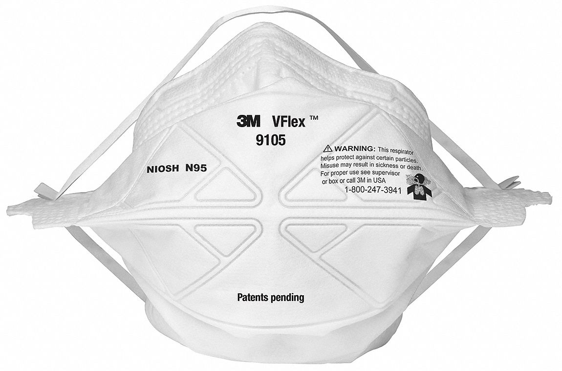 RESPIRATEUR JETABLE, UNIVERSEL, PP/POLYISOPRÈNE/AL/ACIER, N95, PLIABLE À PLAT, 50/BOÎTE