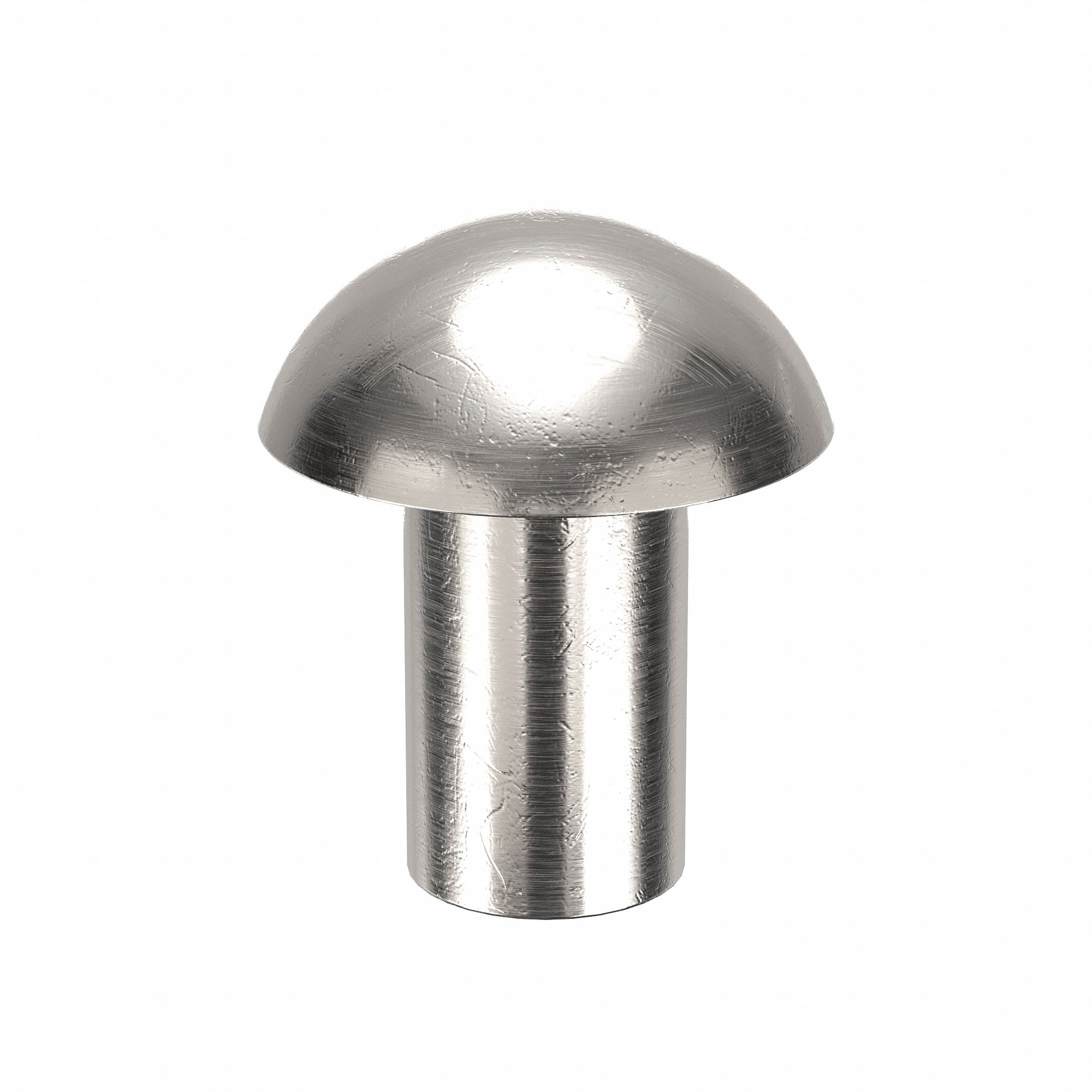 Solid Rivet, 5/16 in L, Dome, PK100: Inch, Dome, 0.1875 in Shank Dia, 29/64 in Overall Lg, 100 PK
