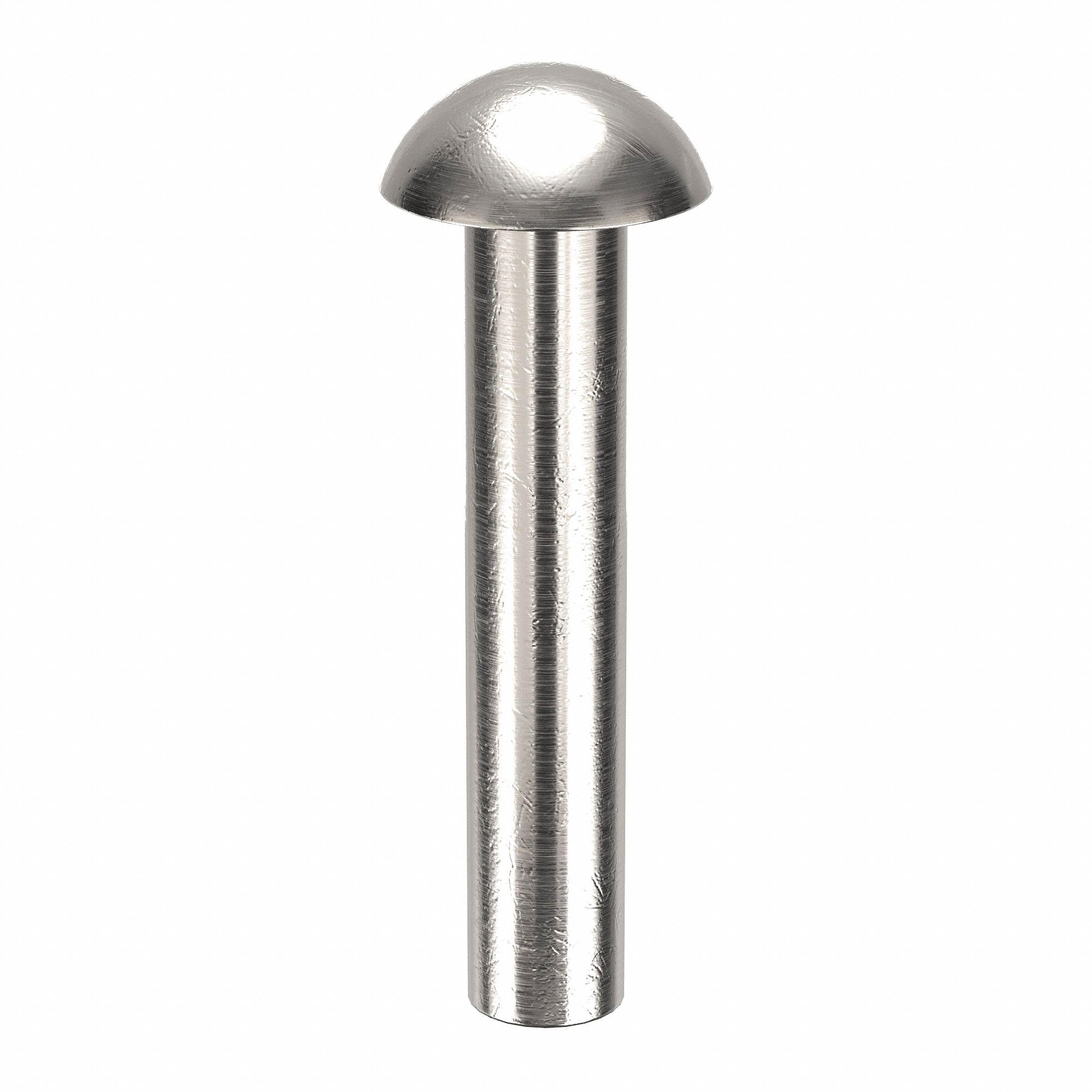Solid Rivet, 1 in L, Dome, PK100: Inch, Dome, 0.1875 in Shank Dia, 1 9/64 in Overall Lg, 1100F, 100 PK