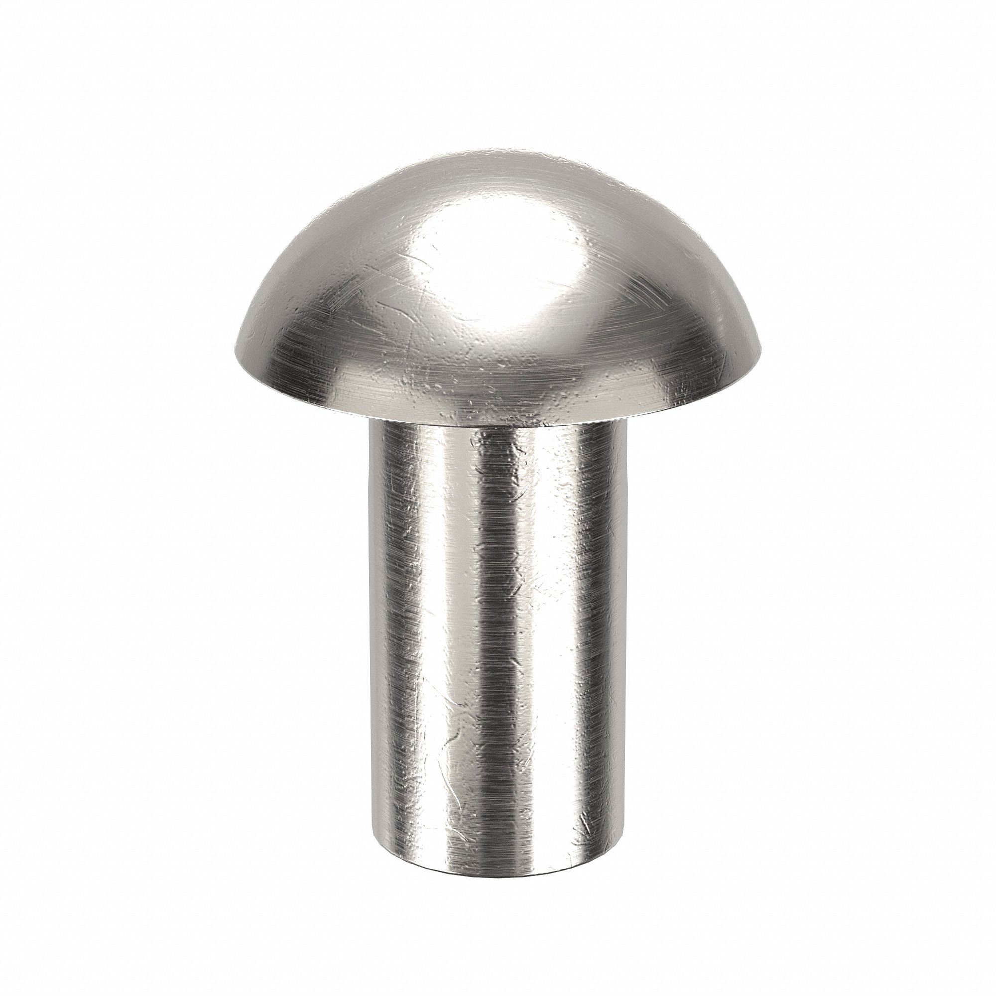 SOLID RIVET, INCH, DOME, ¼ IN SHANK DIA, 11/16 IN OVERALL L, ALUMINUM, 1100F, PLAIN, 50 PK