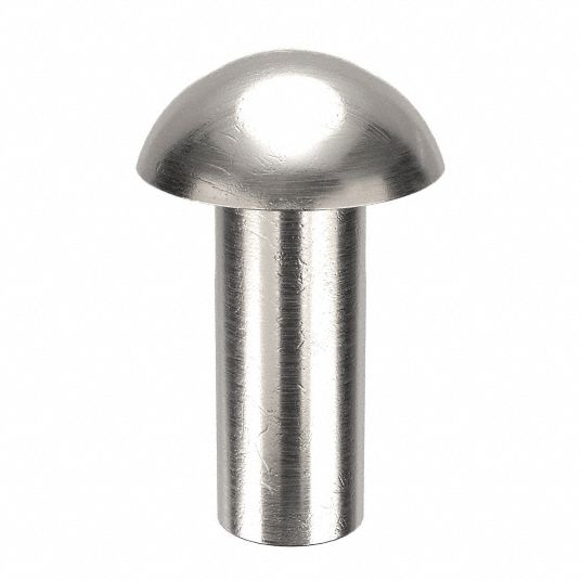 Inch, Dome, Solid Rivet,5/8 in L,Dome,PK50 - 6KY19|30A0810-EA-50 - Grainger