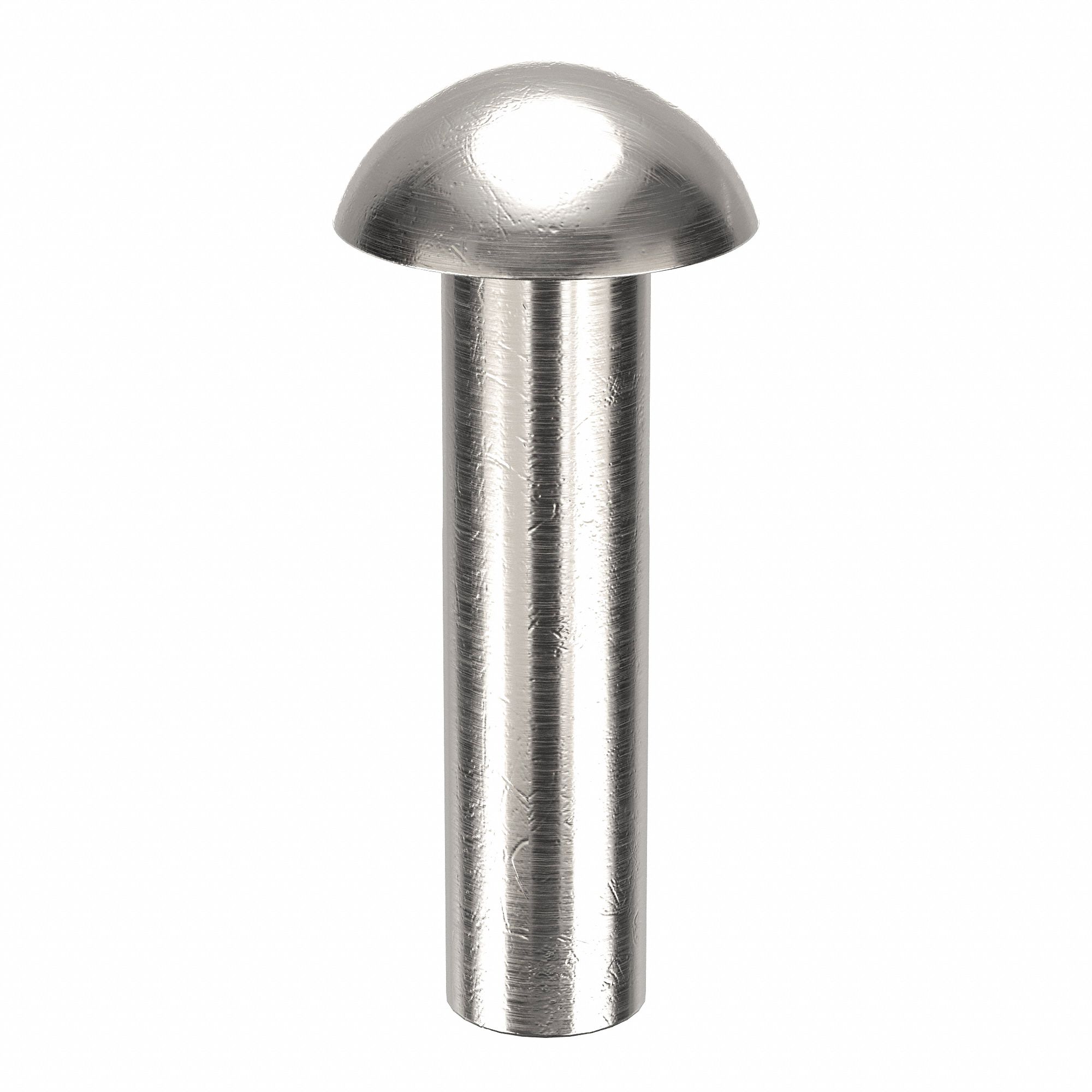 Solid Rivet, 1 in L, Dome, PK50: Inch, Dome, 0.25 in Shank Dia, 1 3/16 in Overall Lg, Aluminum, 50 PK